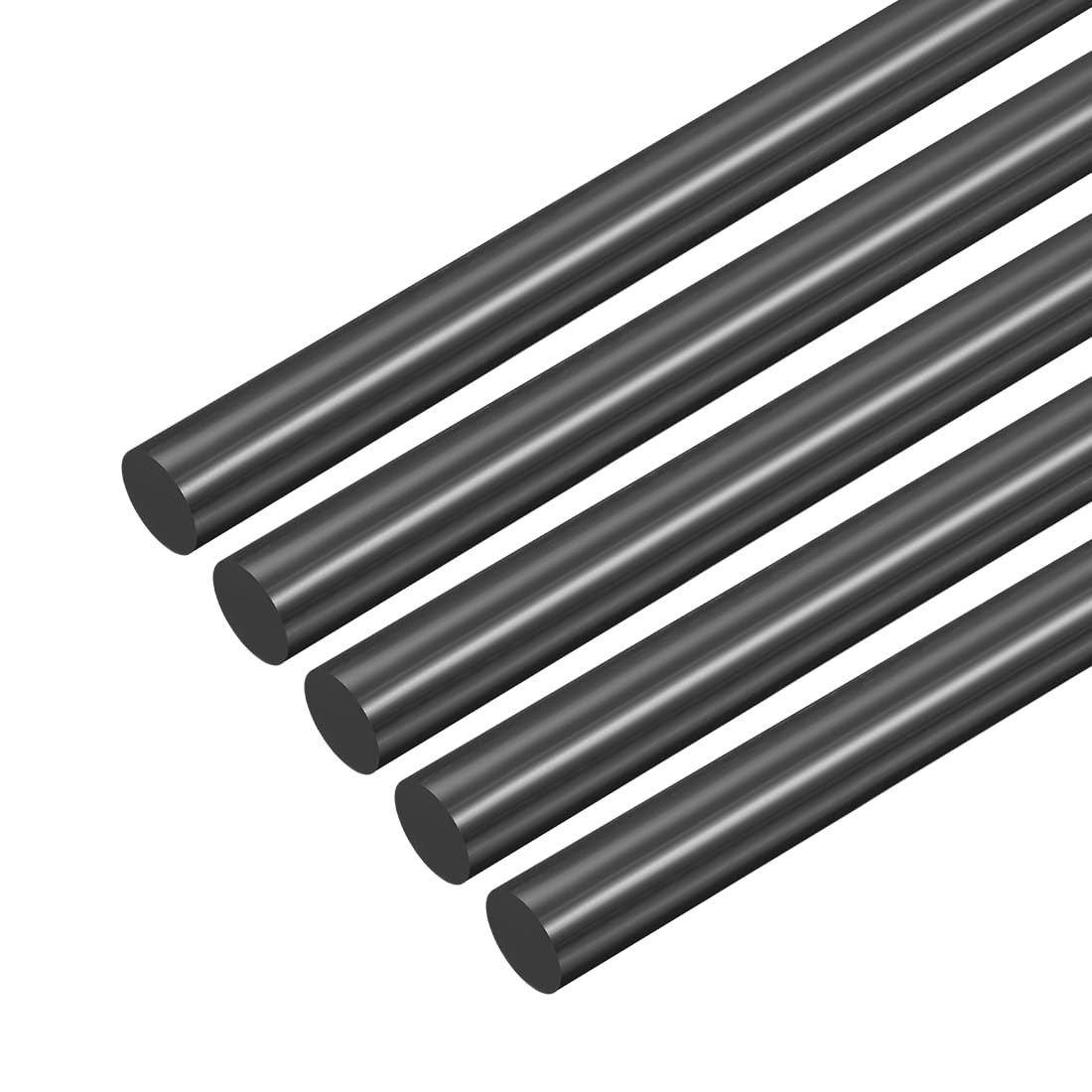 uxcell 5 Black ABS Rods 500mm