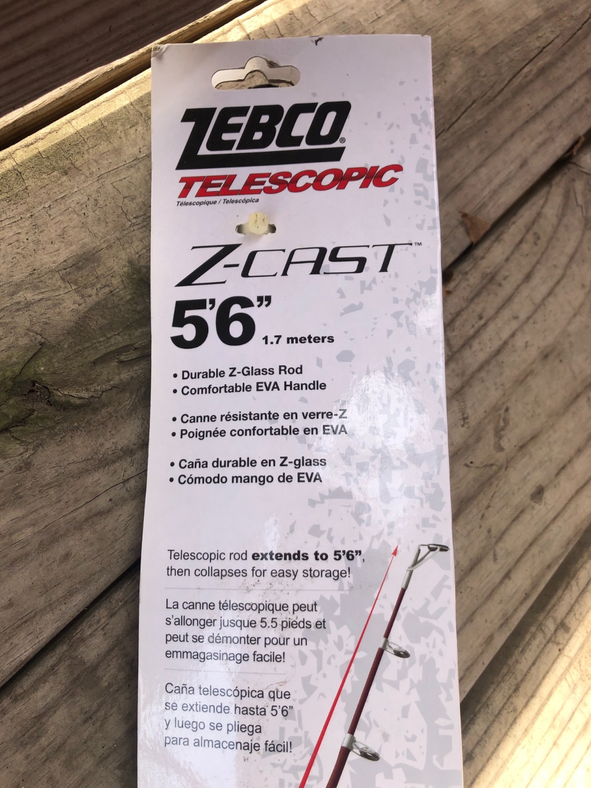 Zebco Z-Cast Telescopic Collapsible Fishing Rod 5’6”