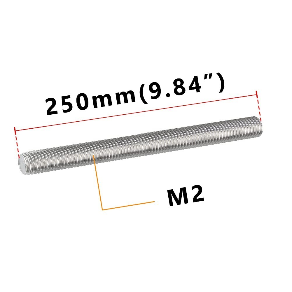 High-Quality 250mm Stainless Steel M2 Fully Threaded Rods for All Applications