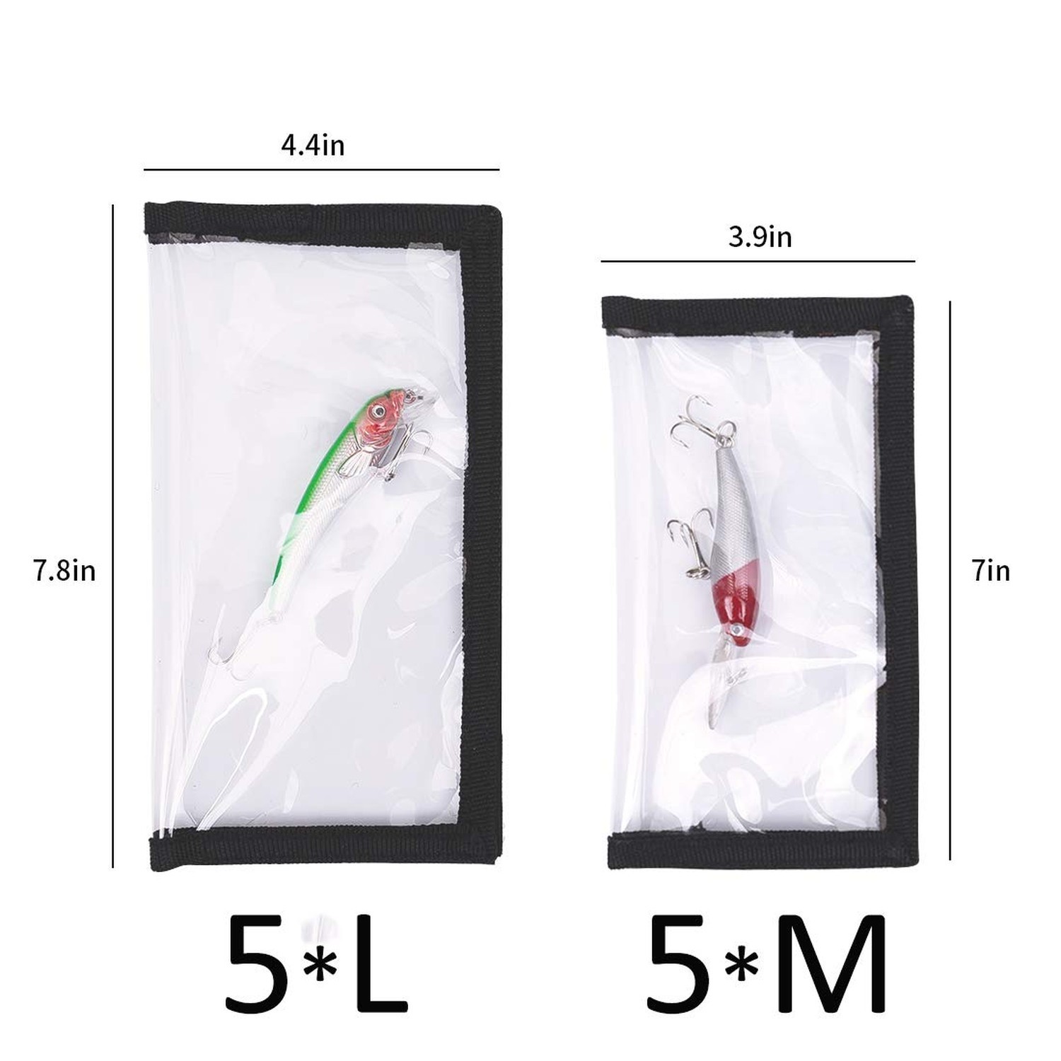 20pcs Fishing Lure Wraps Fishing Rod Belts 5Large 4.3″ W x 7.9″ L + 5Medium 3…