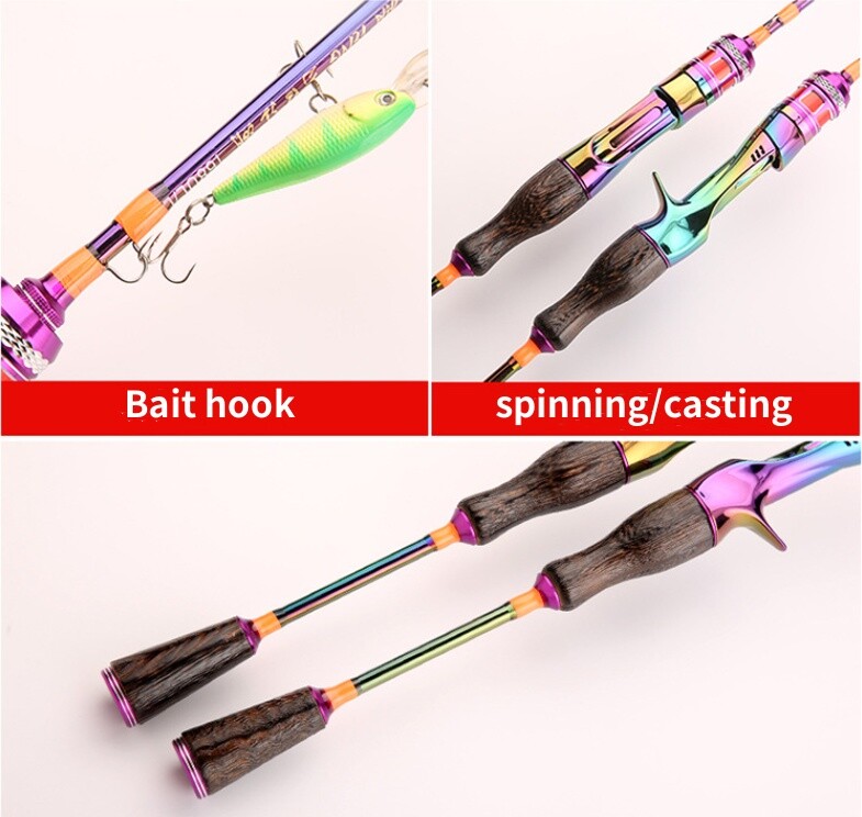 Carbon Lure Fishing Rods Carbon Fiber Spinning/Casting Fishing Poles 1.68M/1.8M