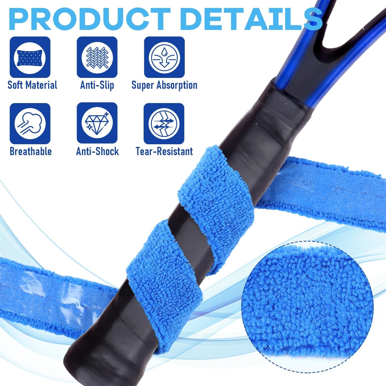 18 Pack Fishing Rod Towel Grips Handles Wrap 26.7 Inch Multicolor Nonslip and…
