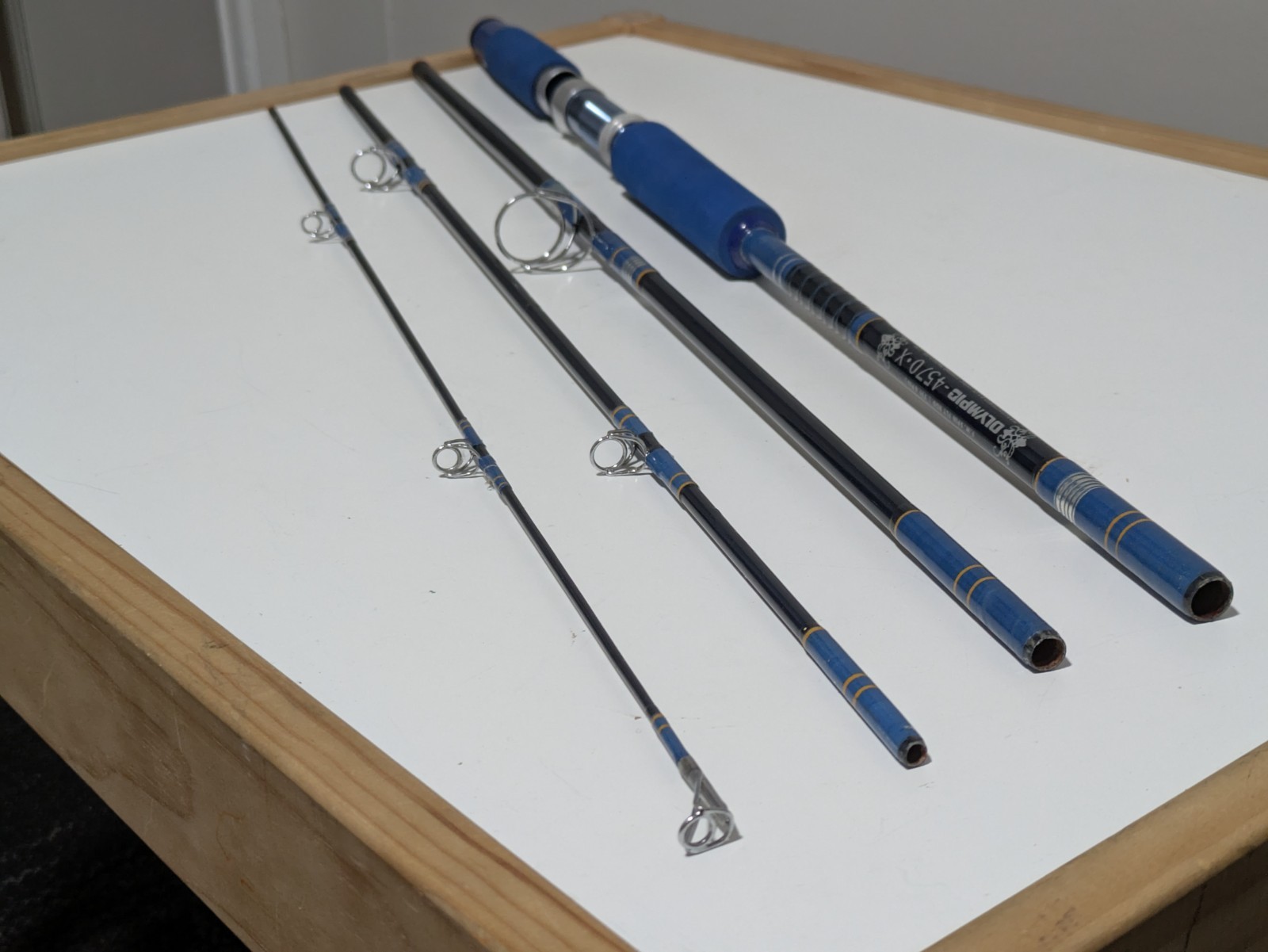 Olympic 4570-X F.W. Spin Fly Rod 7′ 4-Piece Fishing Pole Blue