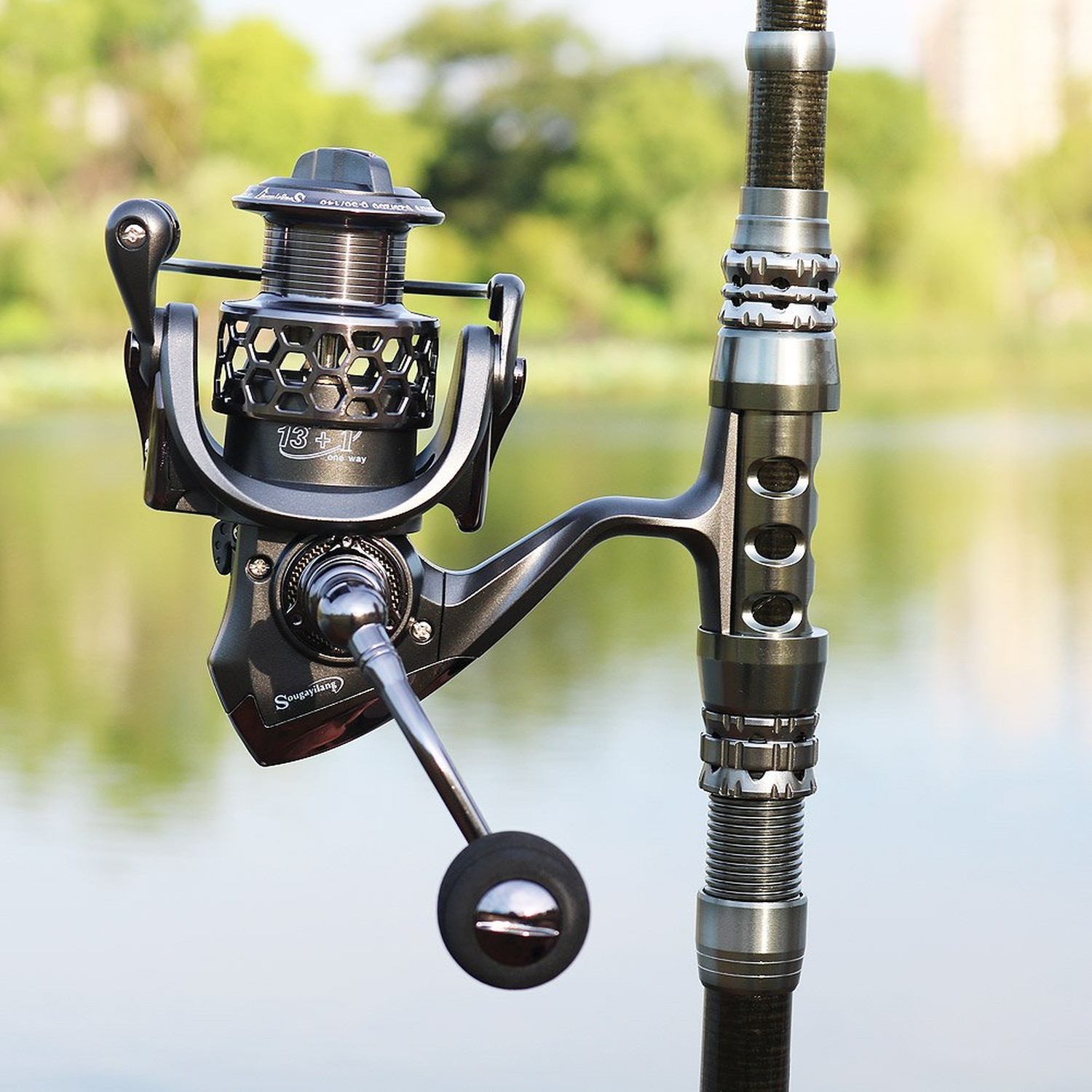 Sougayilang Telescopic Fishing Rod Reel Combos with Carbon Fiber Fishing Pole…