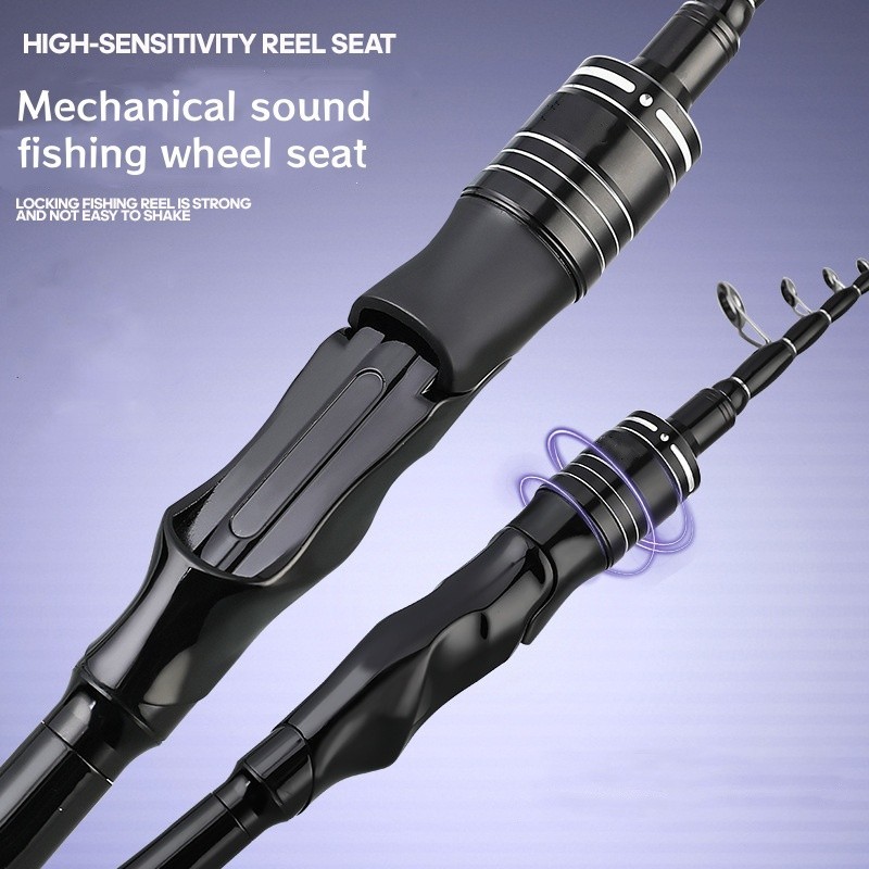 Telescopic Fishing Rod Carbon Fiber Fast Action Casting Spinning Travel Rod Carp