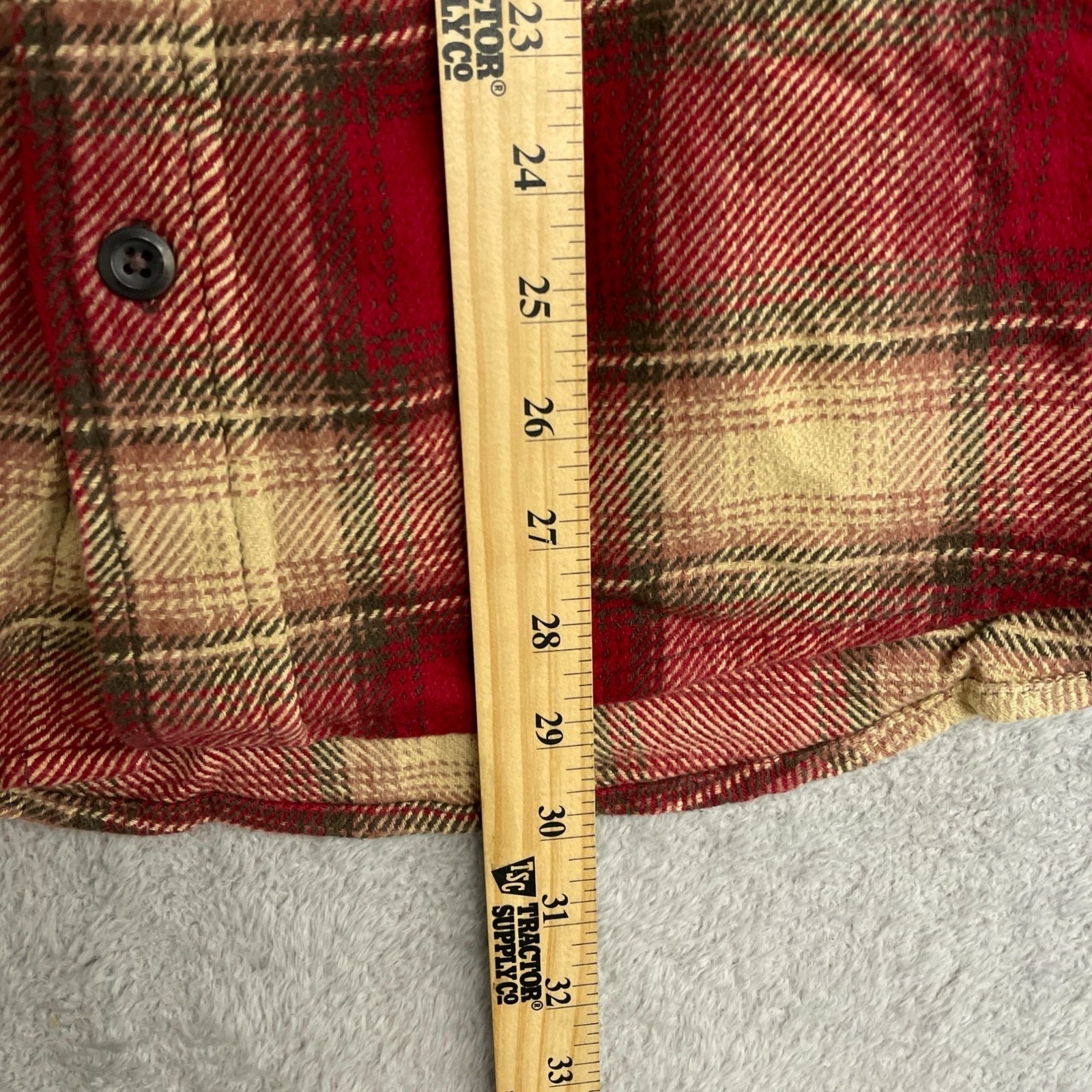 Orvis Men’s M Red Plaid Flannel Shirt Jacket Long Sleeve B1171