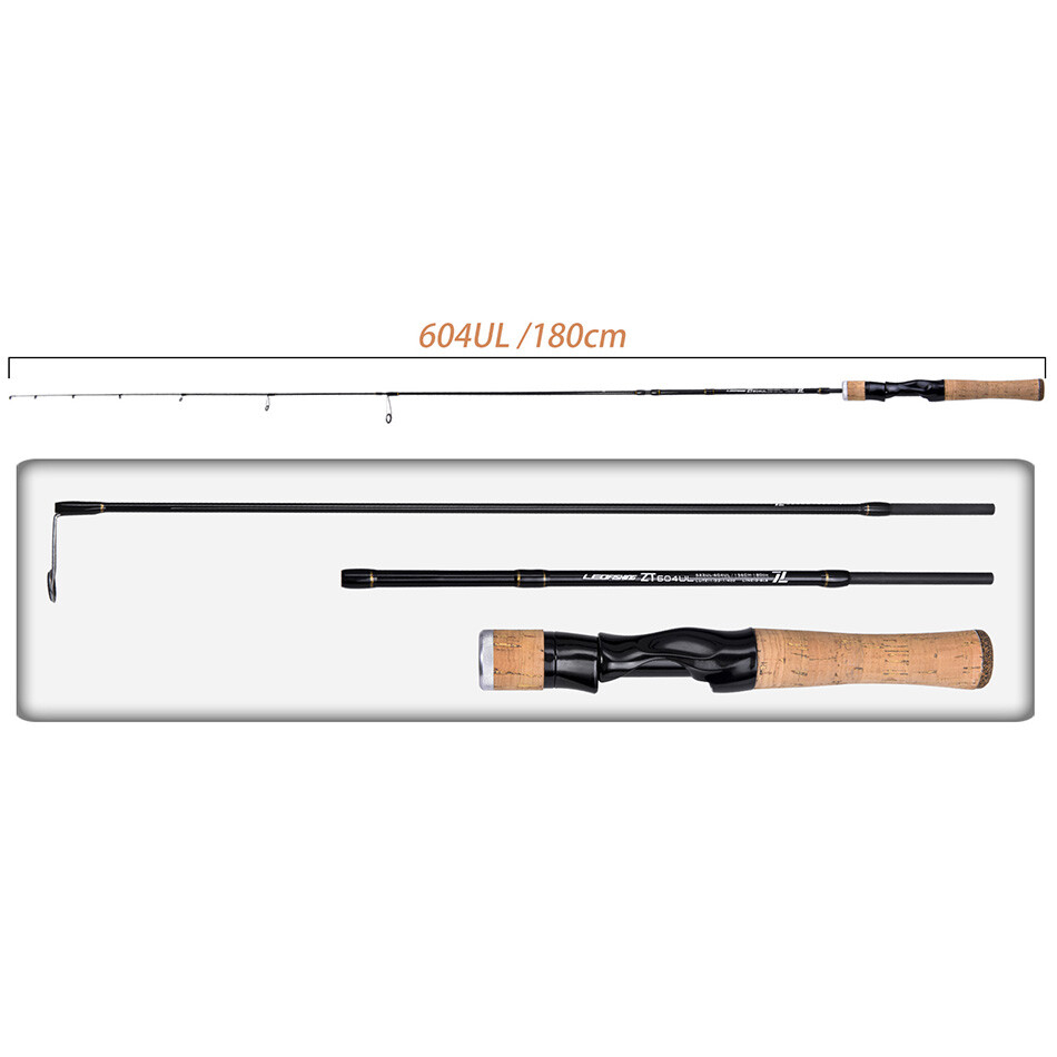 ZT Ultralight Spinning Rod 6′ Travel Fishing Rod Fast 2-6 lb Casting Rod 4+1pcs