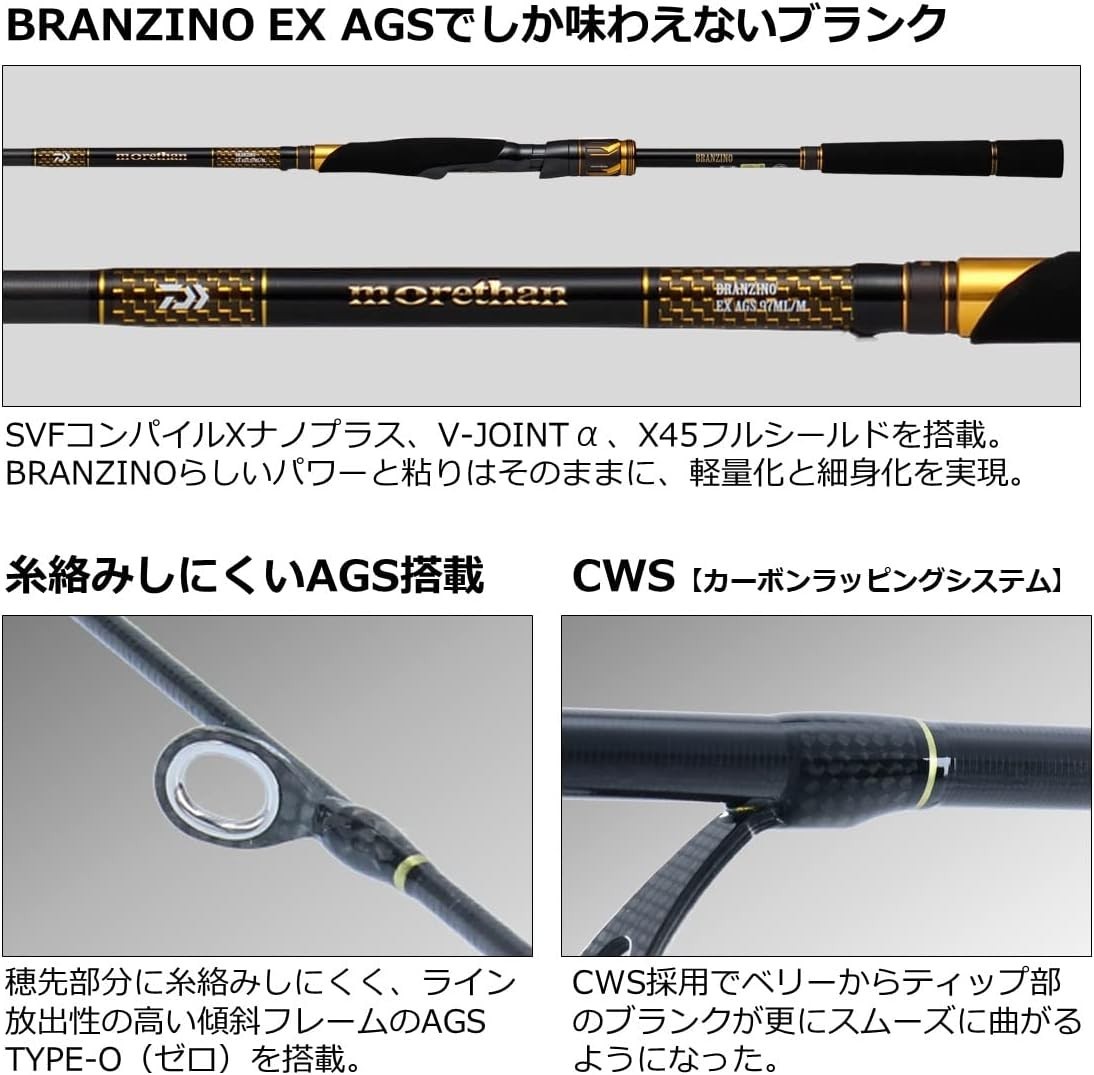Daiwa 20 MORETHAN BRANZINO EX AGS 94mmH Black Fishing Rod Seabus Rod