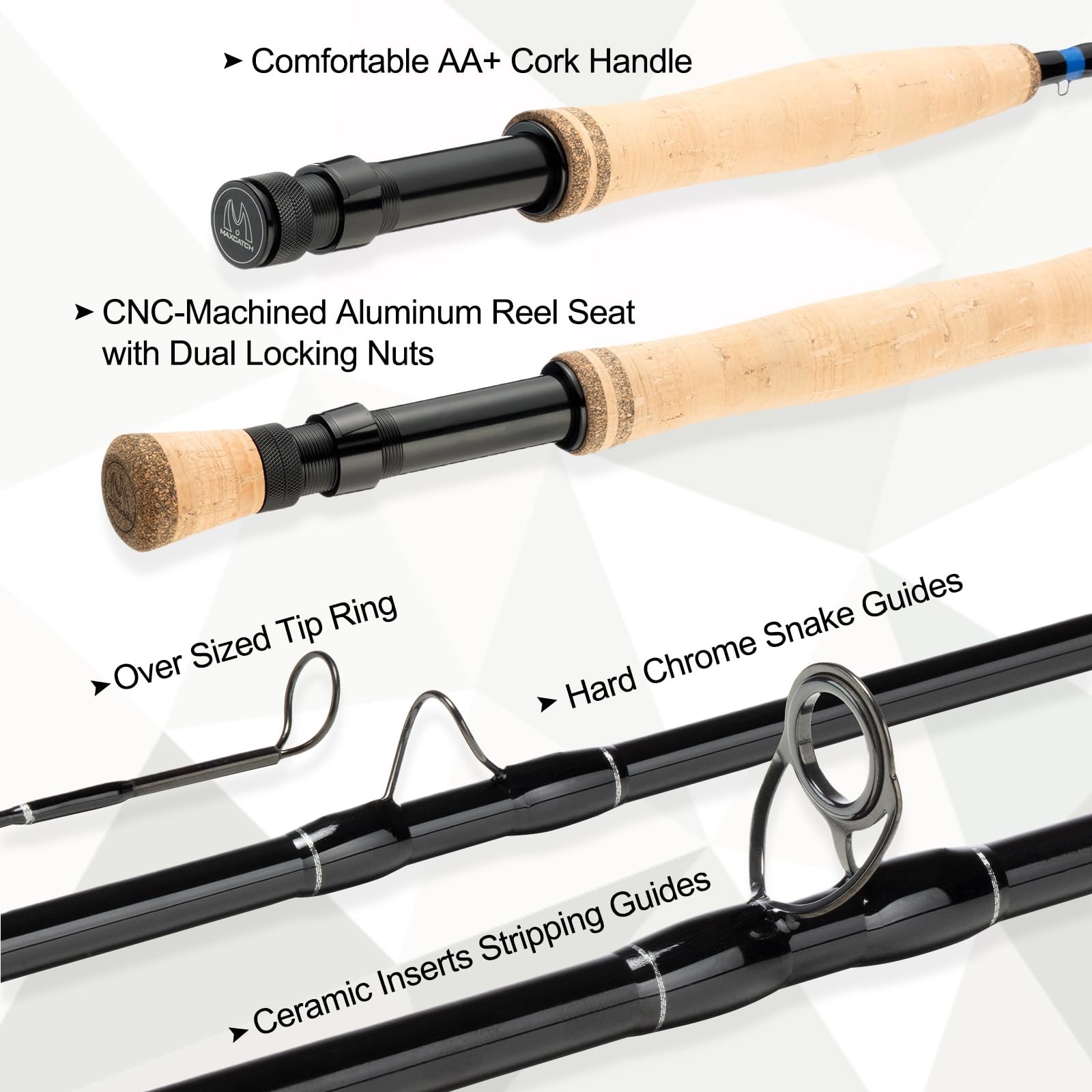 M MAXIMUMCATCH Extreme-X Fly Fishing Rod Fast Action 3wt 8’4″ Extra Tip