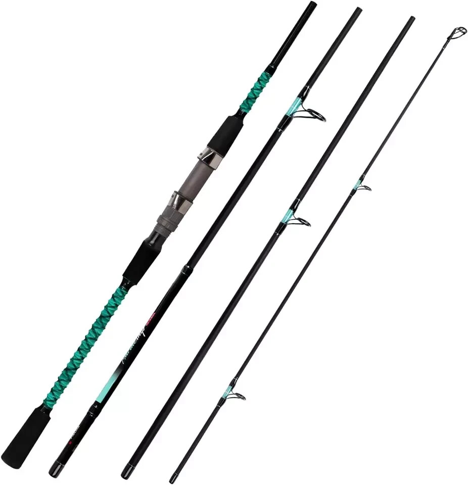 Surf Spinning Rod Travel 2/3/4PC Carbon Fiber Saltwater Fishing Pole 9/10/12/13′