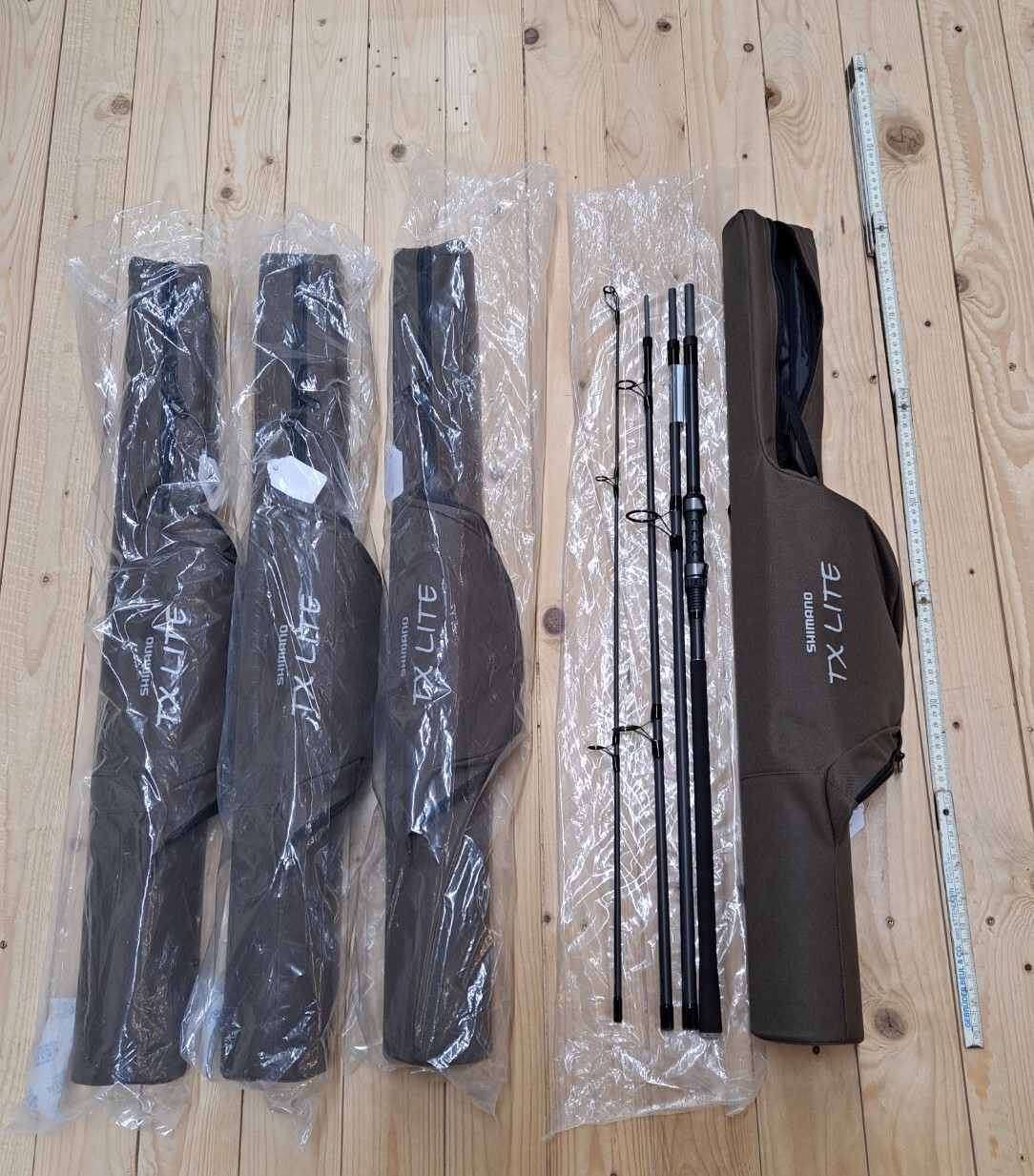 4 × Shimano TX Lite A Carp 9ft 3lbs Carp Rods 4pc NEW + Pipe Fishing Catfish
