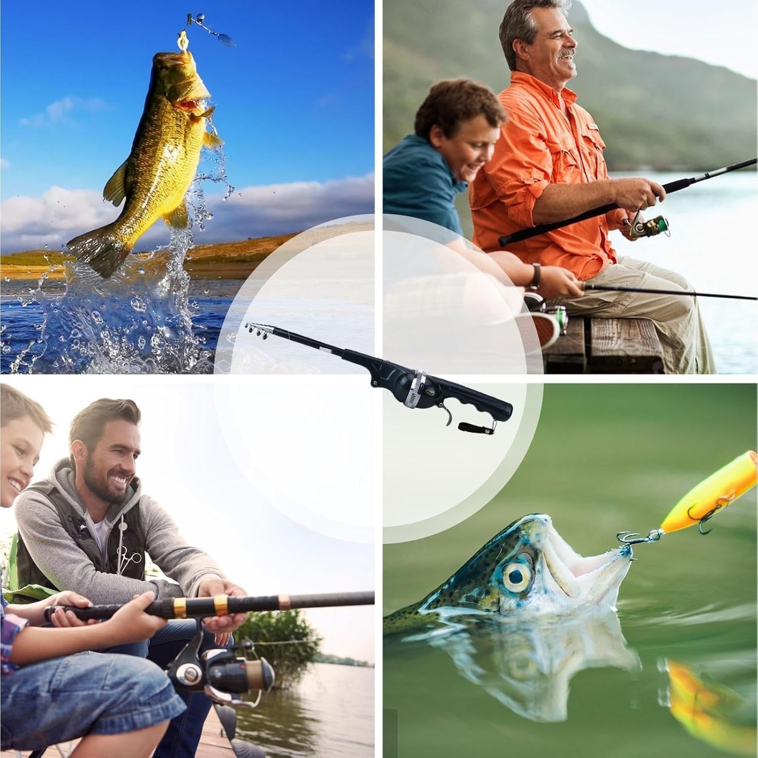 Telescopic Fishing Rod Portable Collapsible Pocket .