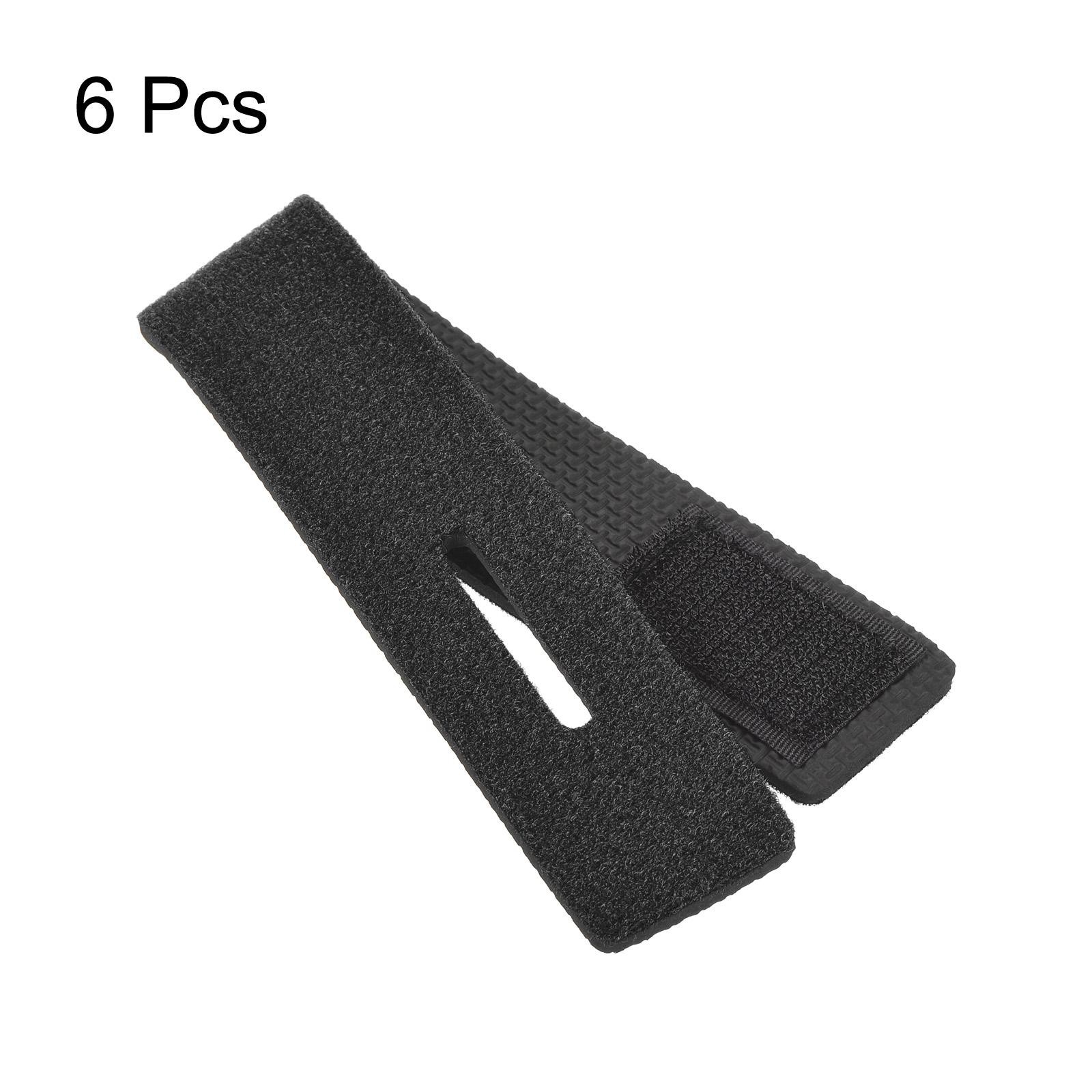 6pcs Fishing Rod Strap, 25cm Stretchy Belts Holders Pole Sleeve Cover, Black