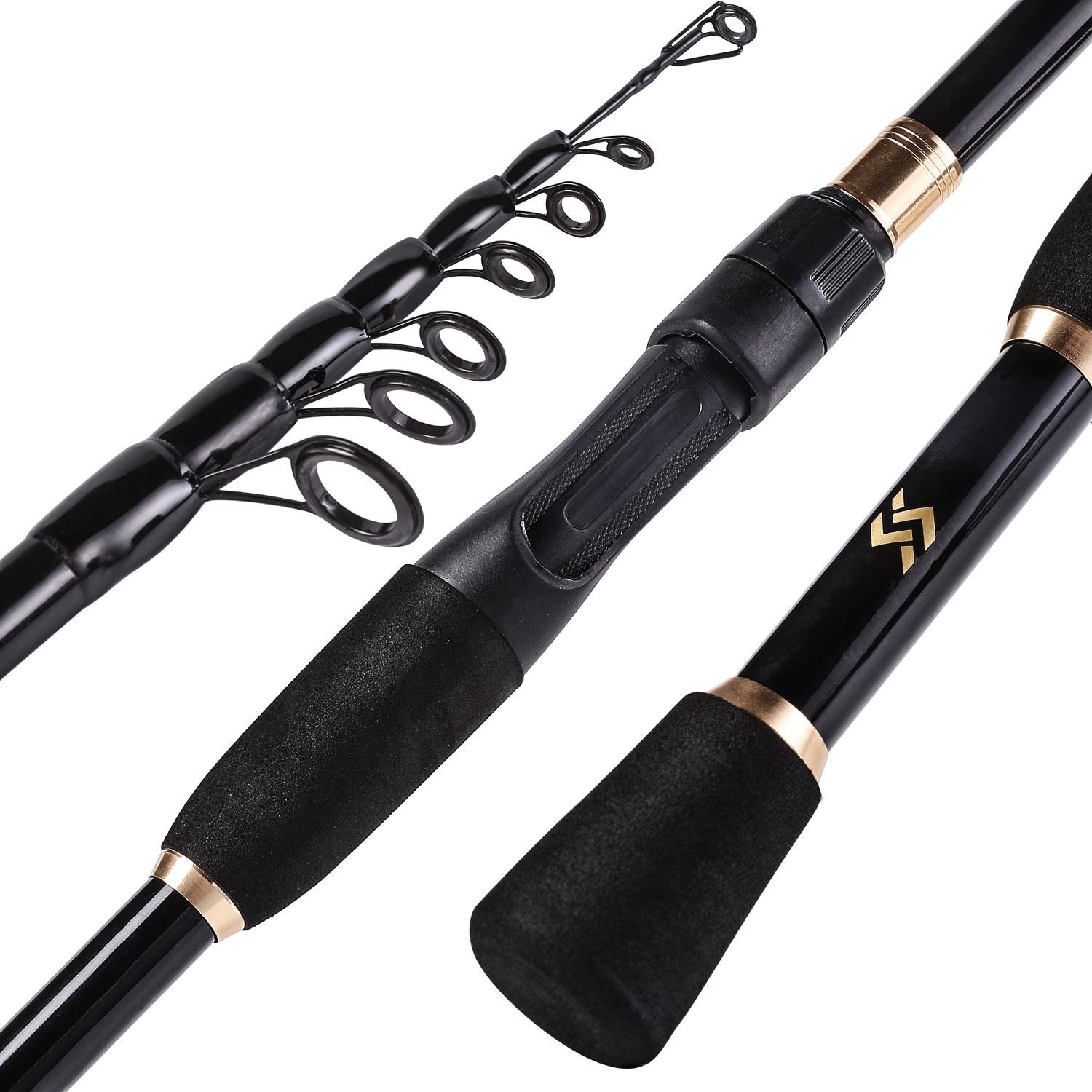 Sougayilang Telescopic Fishing Rod Carbon Fiber Ultralight Spinning Pole 1.8-2.4