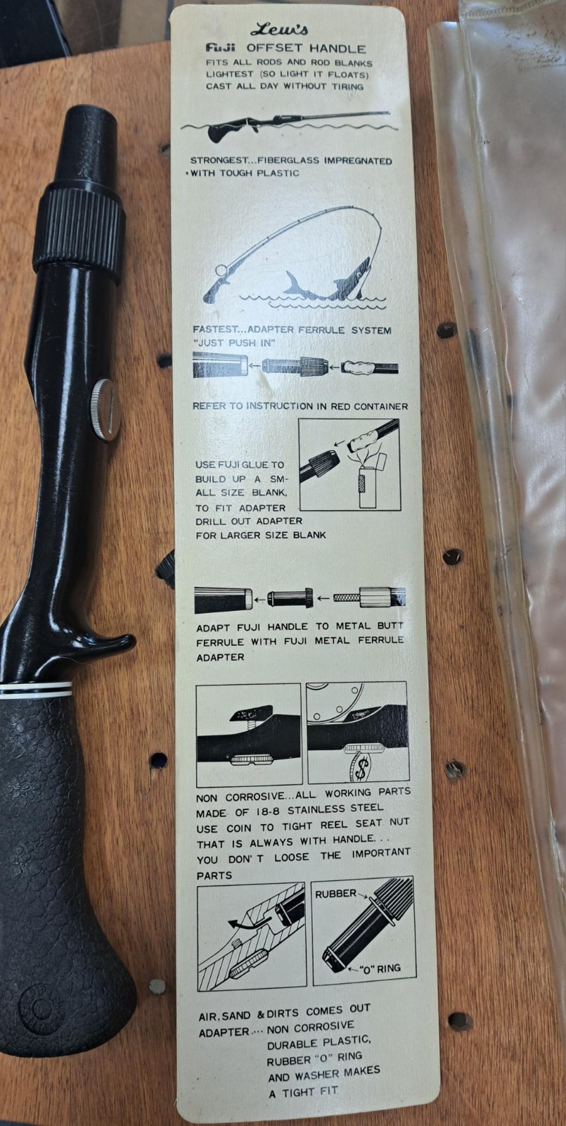 Vintage Lew’s Fuji Speed Grip Fishing Pole Handle kit NOS