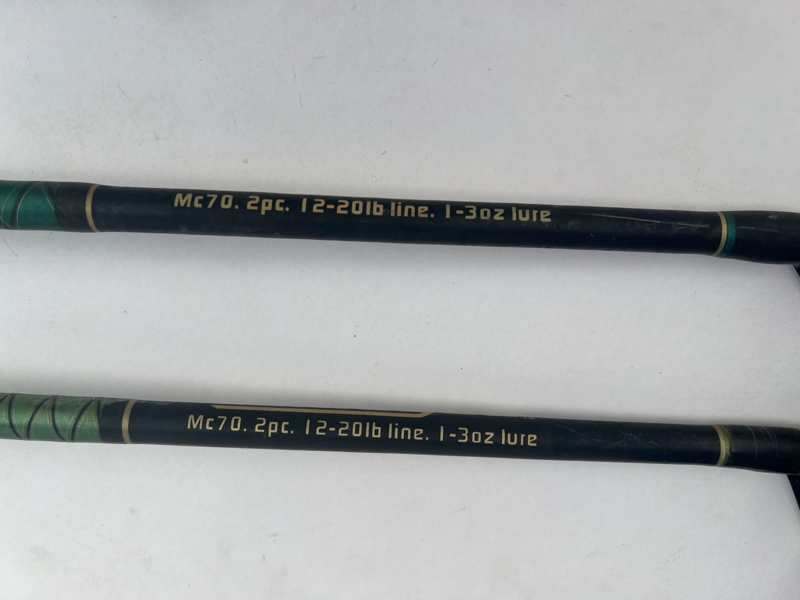 2x Montague MC70 7’ Two Piece Large Spinning Salmon Fishing Rod 12-20 lb Vintage