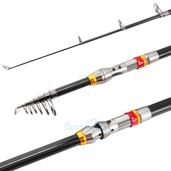 Fishing Pole Spinning Rod Carbon Fiber Telescopic Portable Saltwater Freshwater