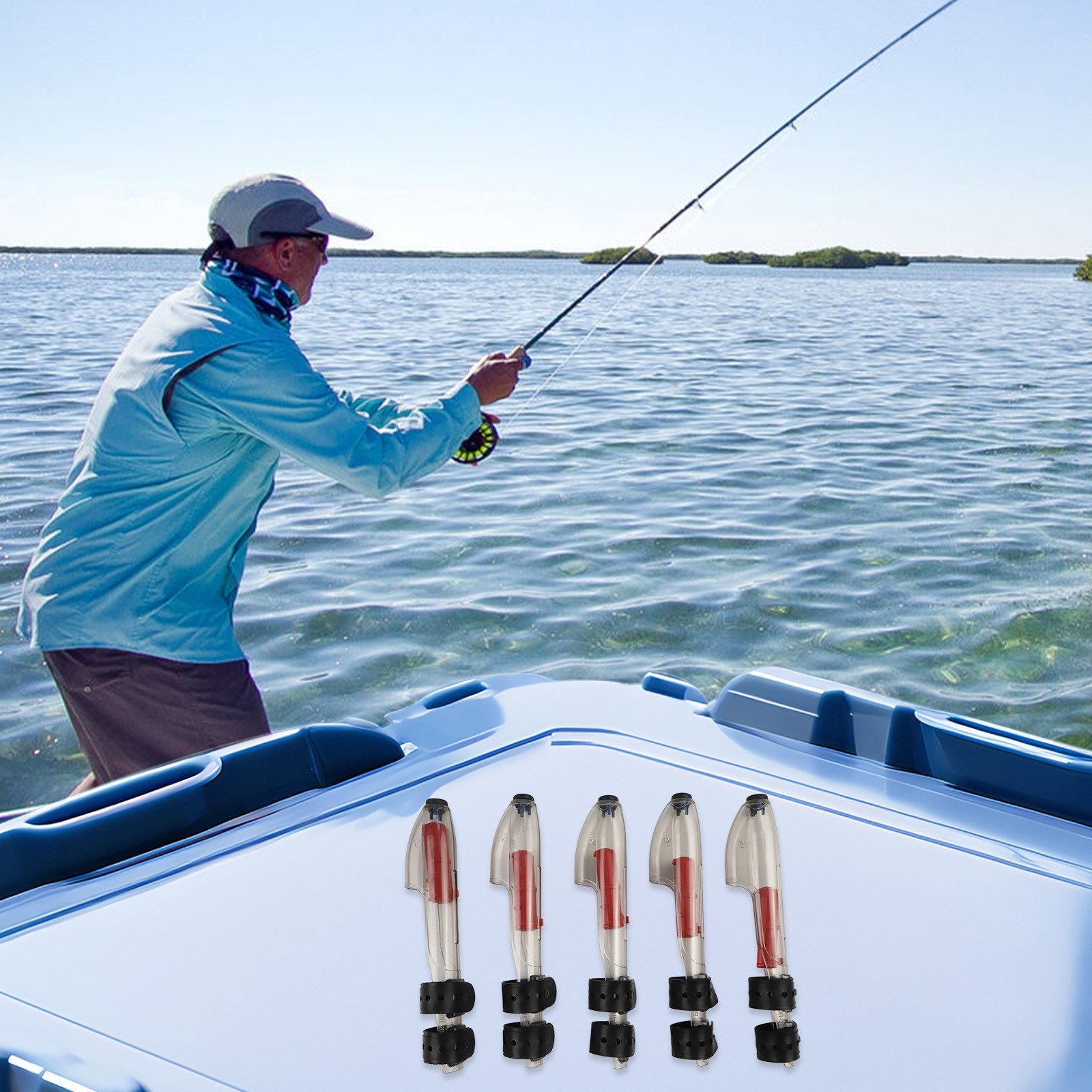 Fishing Rod Protective Cover Telescopic Fishing Rod Cap Black And Red Variation