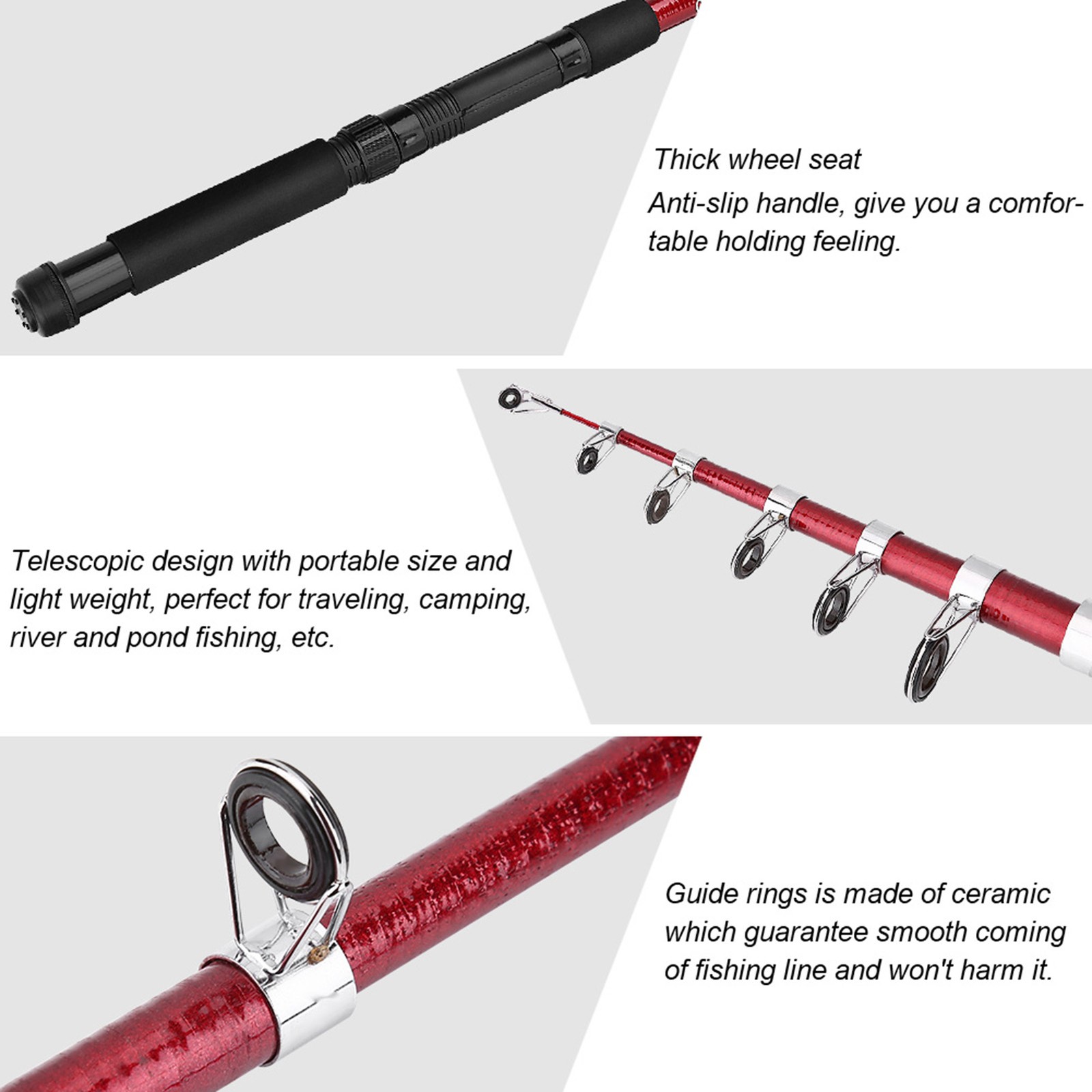 Outdoor Lightweight Casting Telescopic Fishing Rod Reel Tackle Accessory (3.0m)
