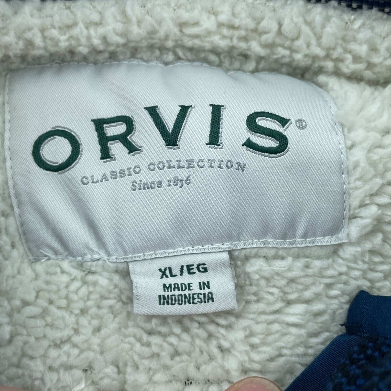Orvis XL Blue Mens Fleece Pullover Sweater 5543
