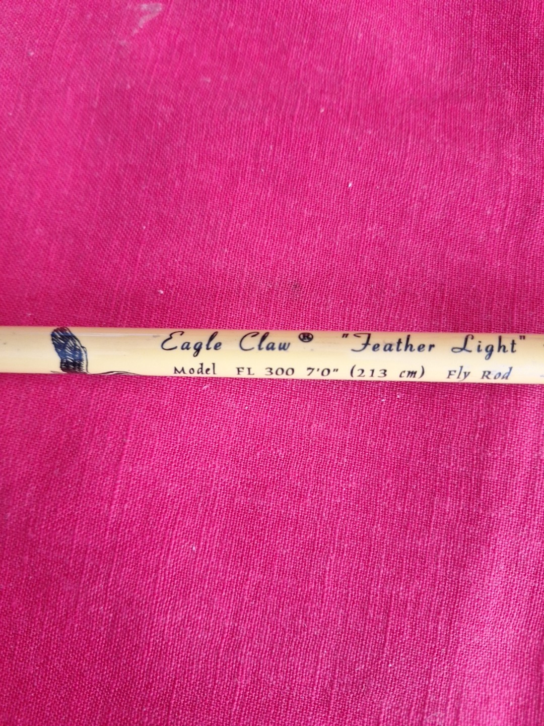Awesome Eagle Claw Feather Light 7′ Fly Rod FL 300 6 Wt W/Tube Yellow 2 Pc Glass