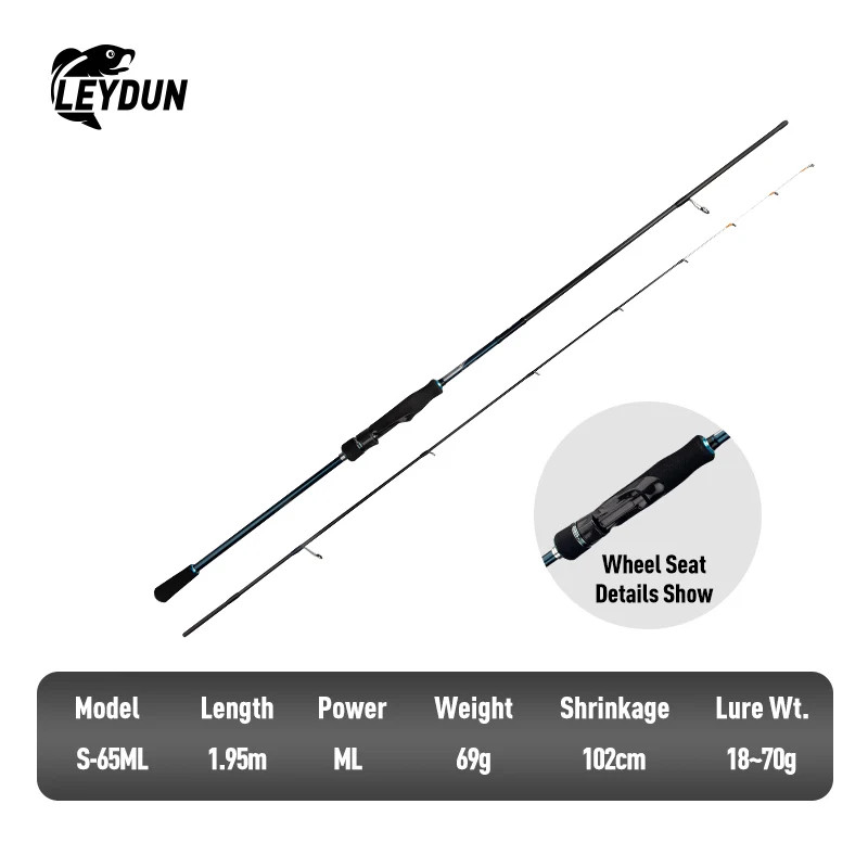 LEYDUN SHARKRY Boat Tip Run Squid Fishing Rod ML Solid Tip FUJI Guide Carbon