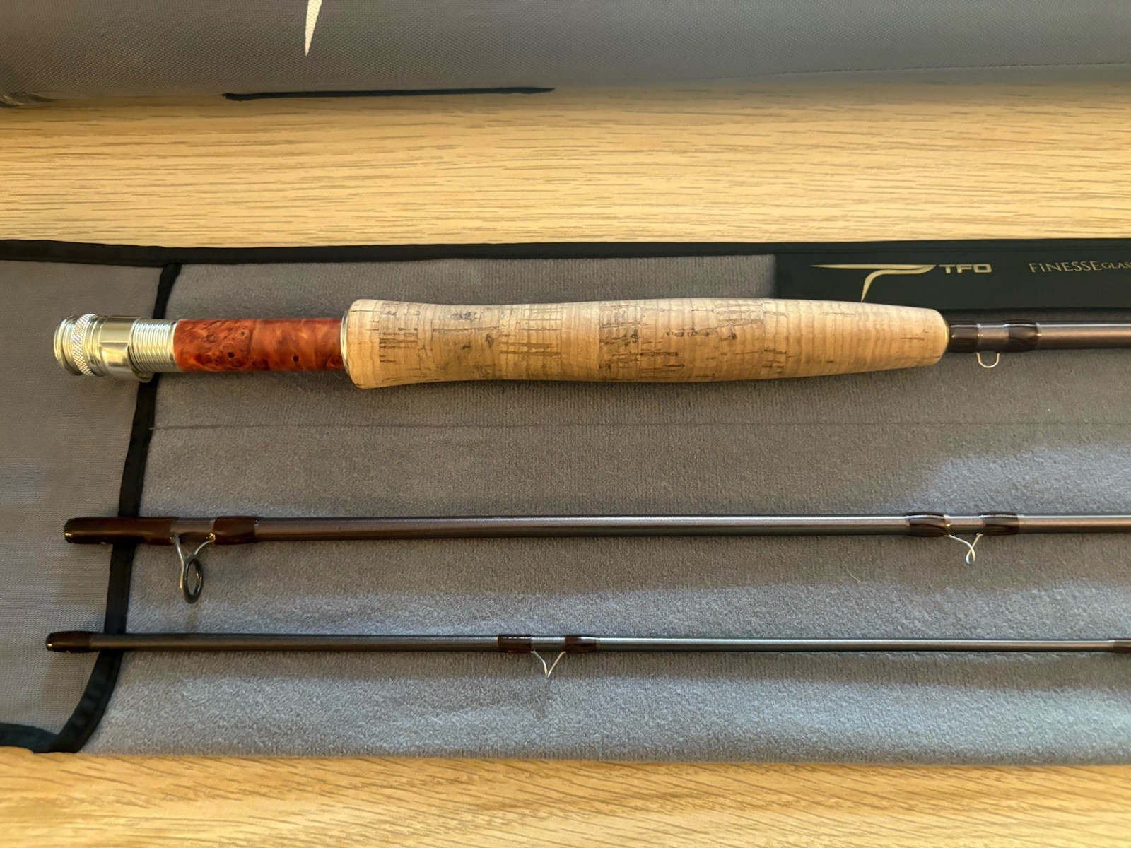TFO Finesse Glass 7ft 3/4WT 3pc Moderate Fiberglass Fly Rod w/ Tube Sock