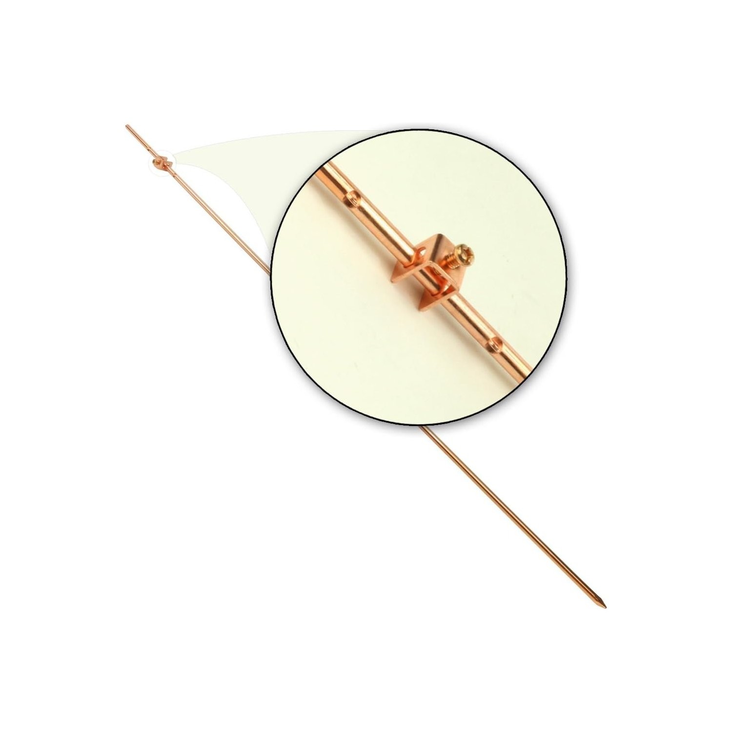 Copper Grounding Rod 4ft with Attached Clamp for Satellite Dishes and Generators