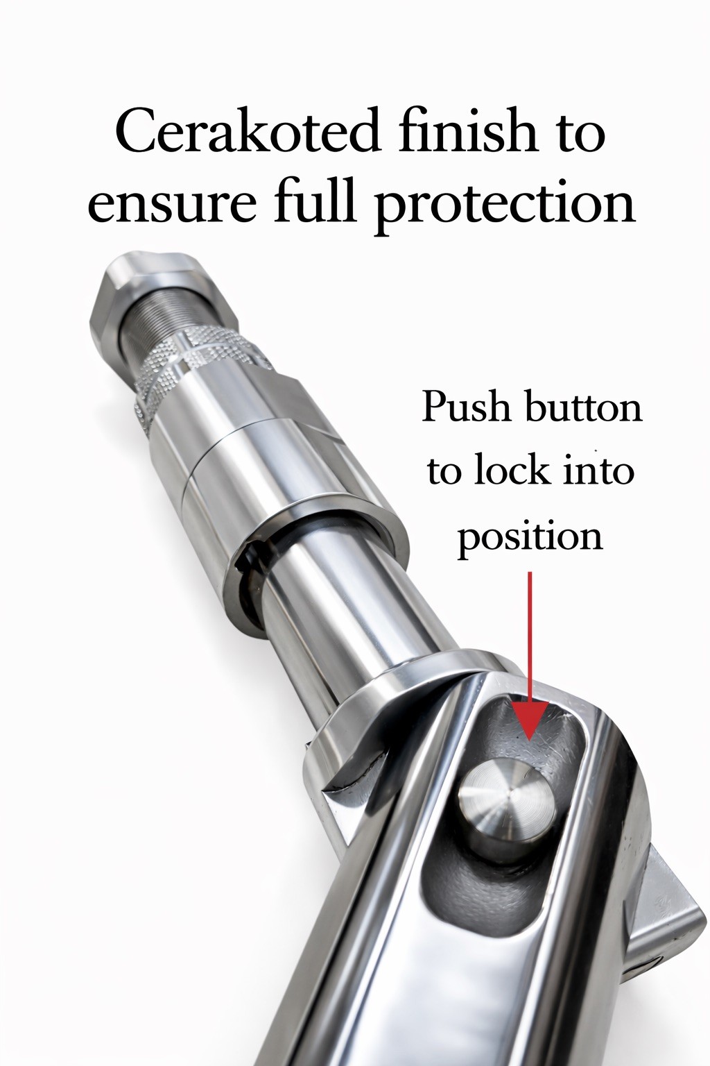 Adjustable Rod Butt-#2 Silver With Ferrule Nut ((2 Position))