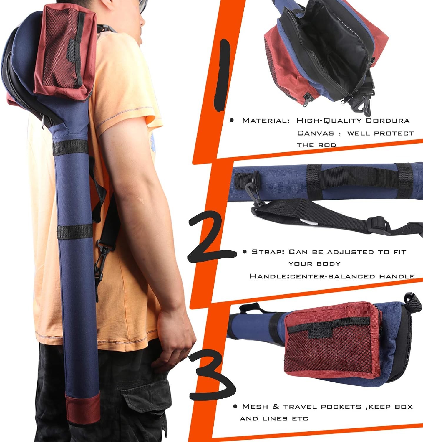 M MAXIMUMCATCH Maxcatch Fly Fishing Rod Case with Reel Pouch, Complete blue