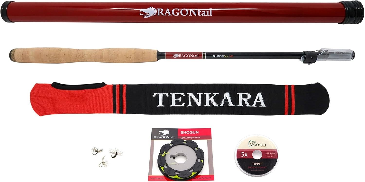 DRAGONtail Shadowfire 12ft Tenkara Fly Fishing Rod – Complete Starter Kit