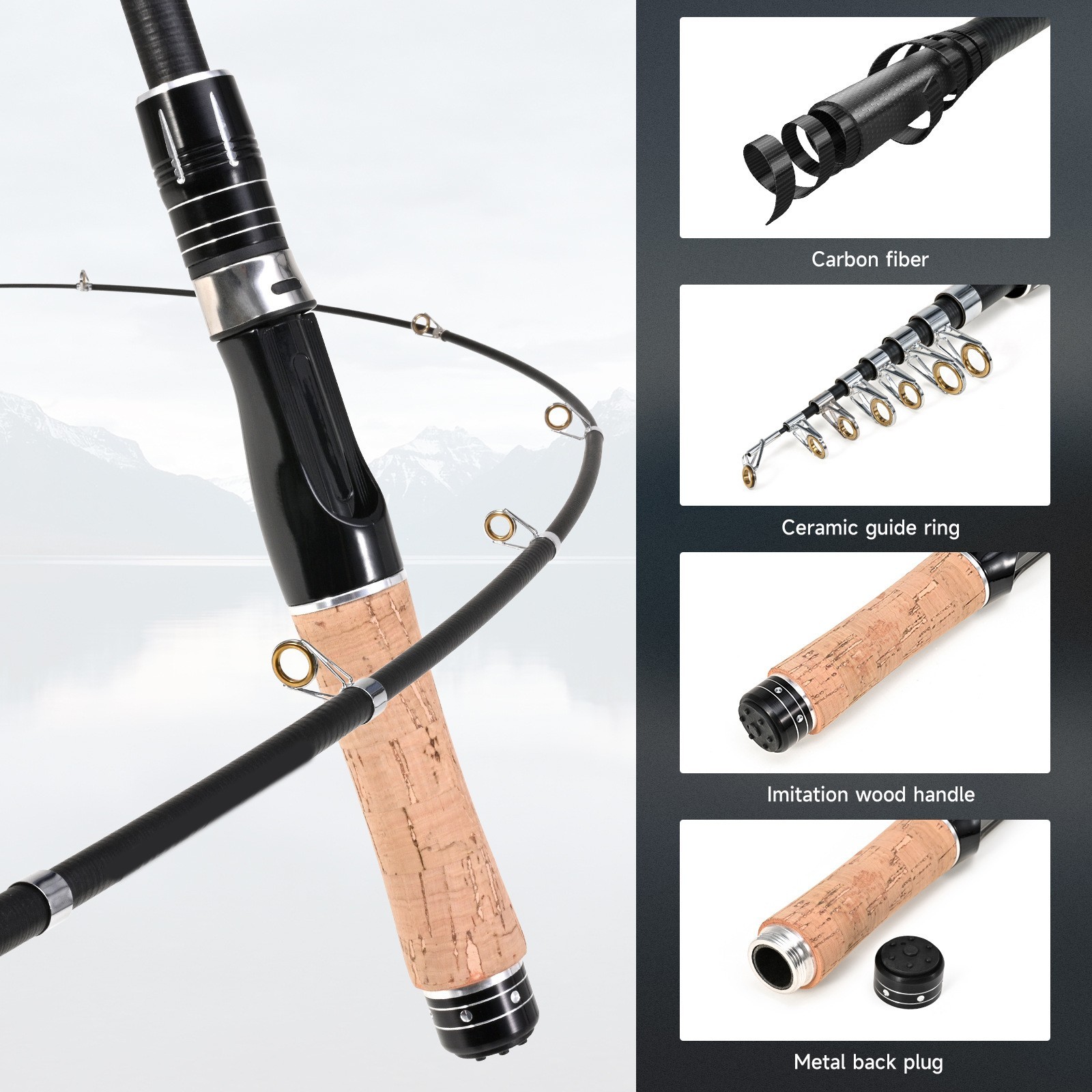 Portable 1 61m Fishing Rod Designed for Big Fish Catching and Easy Transport