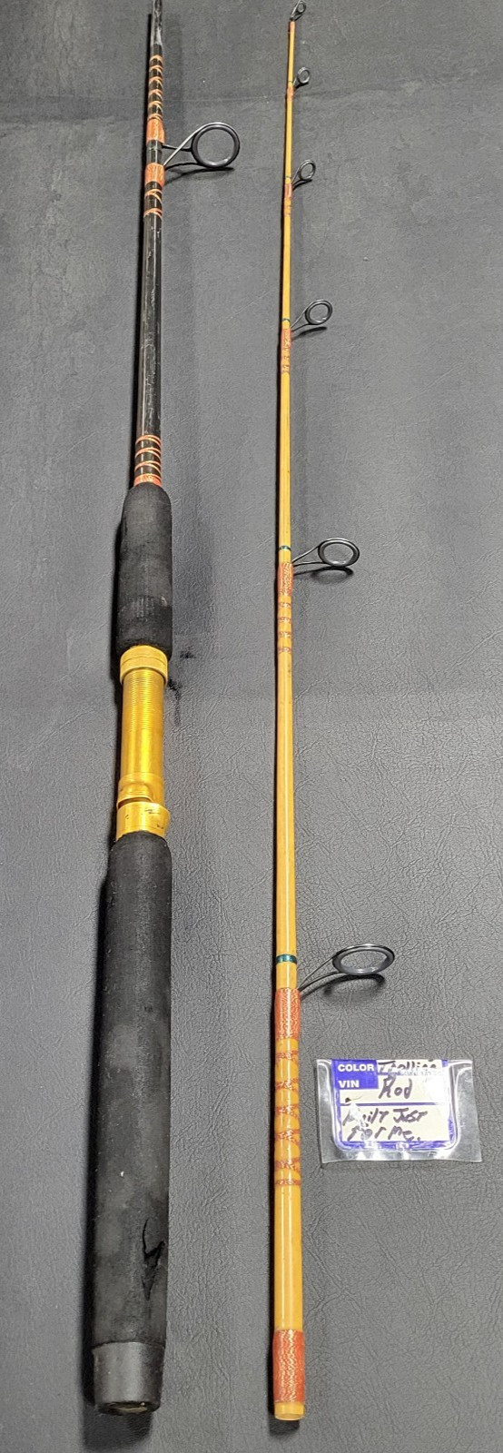 Custom Built Handmade Trolling Fishing Rod, 7 Guides, 7 ft., Foam Split Grip, EX