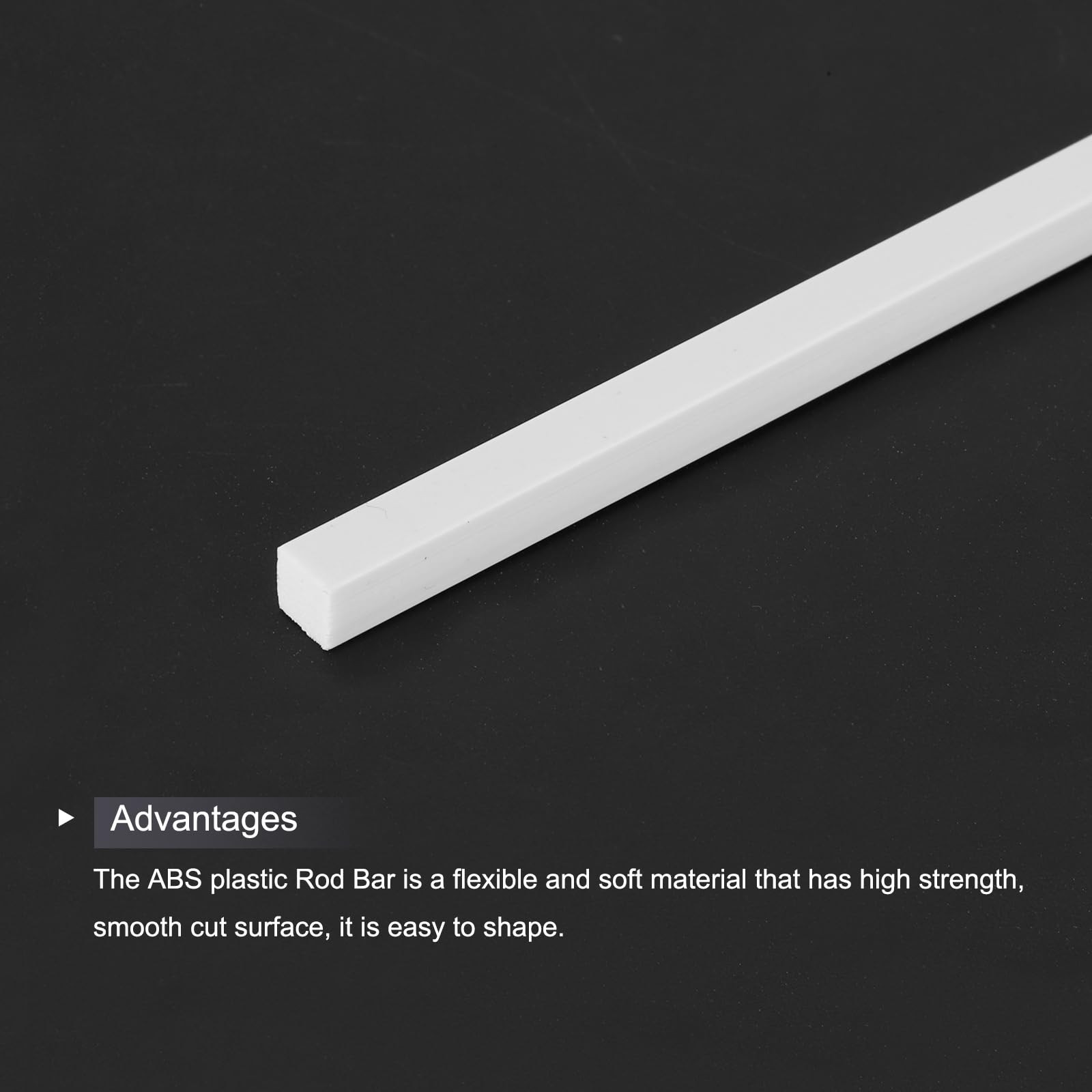 10 PCS ABS Plastic Square Rods, 1/4 x 10, White Solid Bar, DIY Model Making