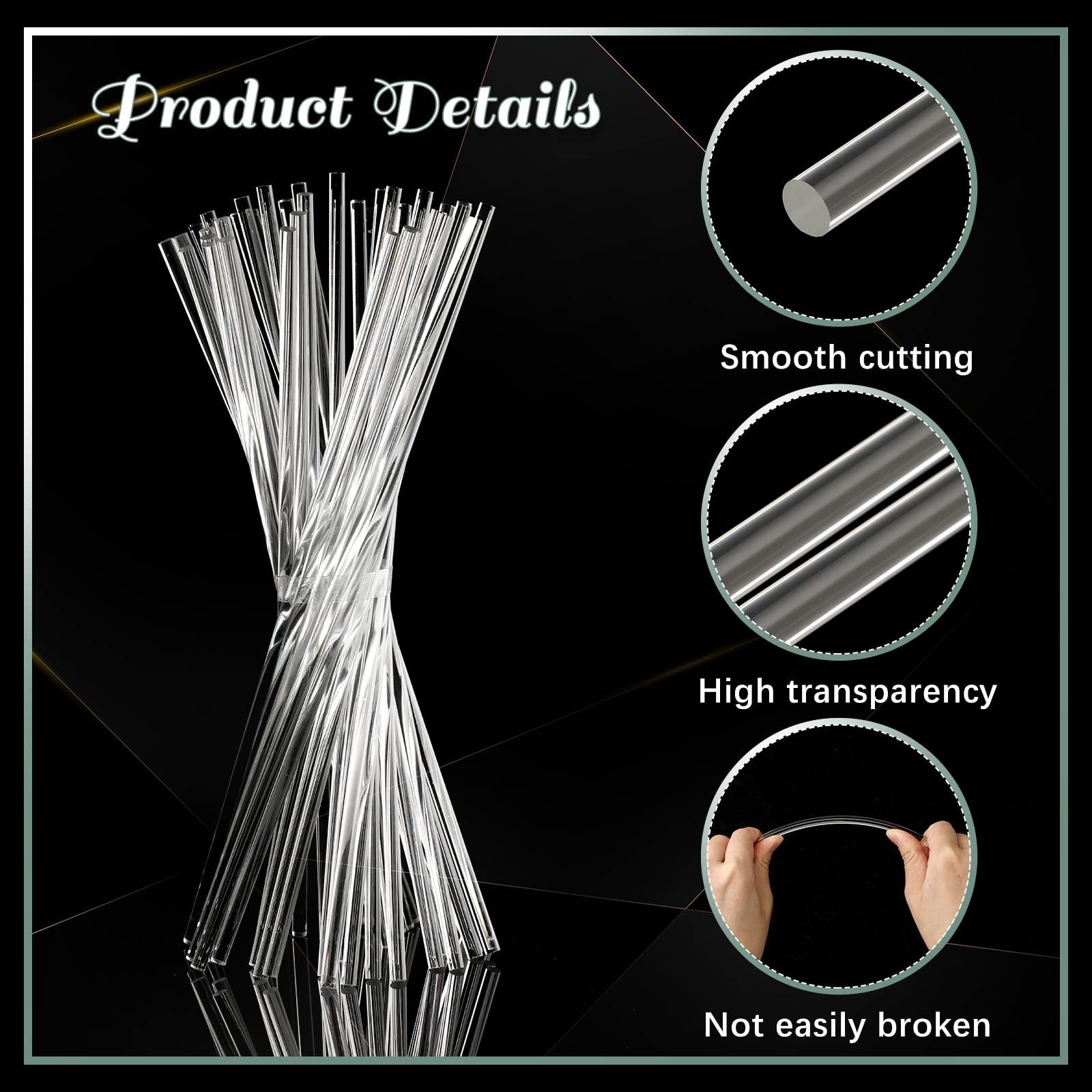 80 Pcs Acrylic Dowel Rods for DIY Crafts 12 x 0.25 Inch Acrylic Round Rods Cl…