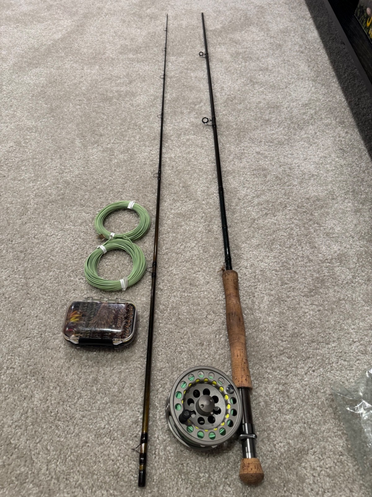 Okuma CRF 78-90-2 9′ Fishing Rod with aluminum 7/8 reel and lots of files/string