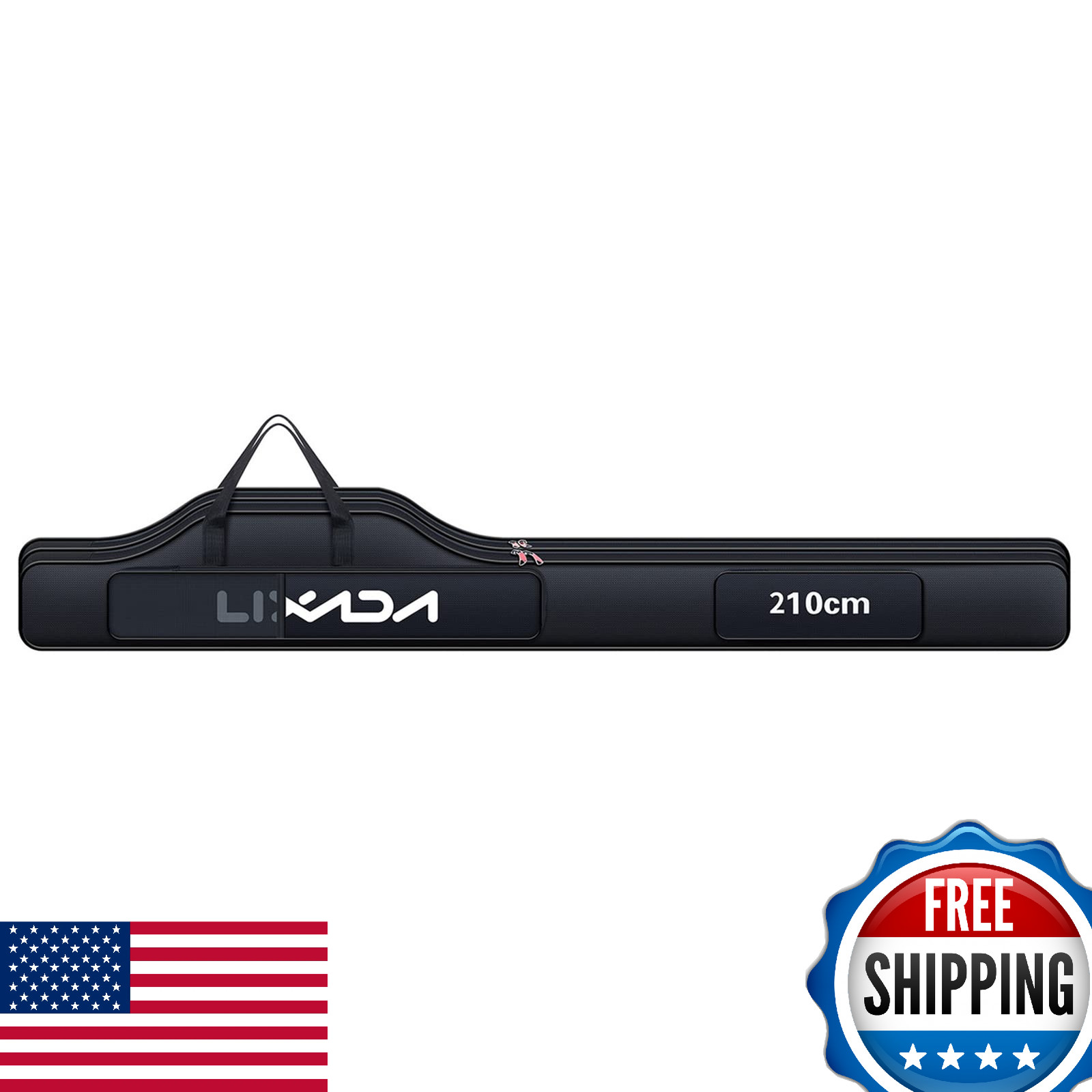 Lixada Fishing Rod Case Portable Folding Pole Reel Storage Bag Organizer