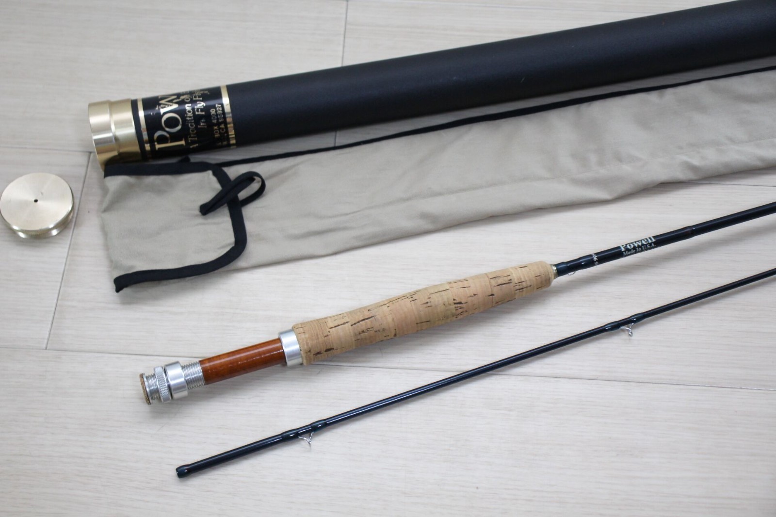 Vintage Powell LG8034 Fly Rod 8′ 3-4wt 2pc USA Light Line w/ Tube Sock M144