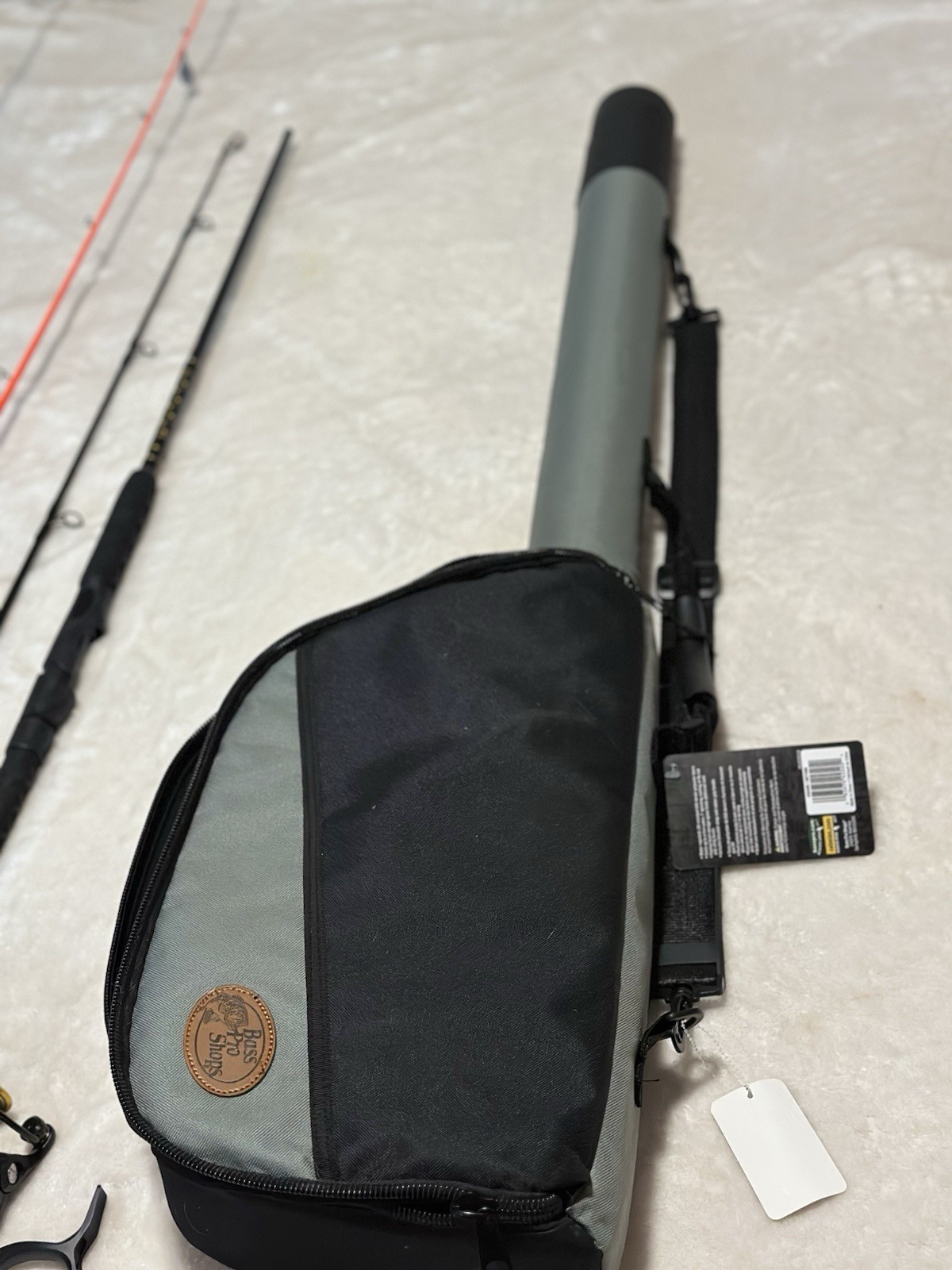 Bass Pro Shops Carbon Fiber Fishing Rod with Rod Case Black Gray for Bass