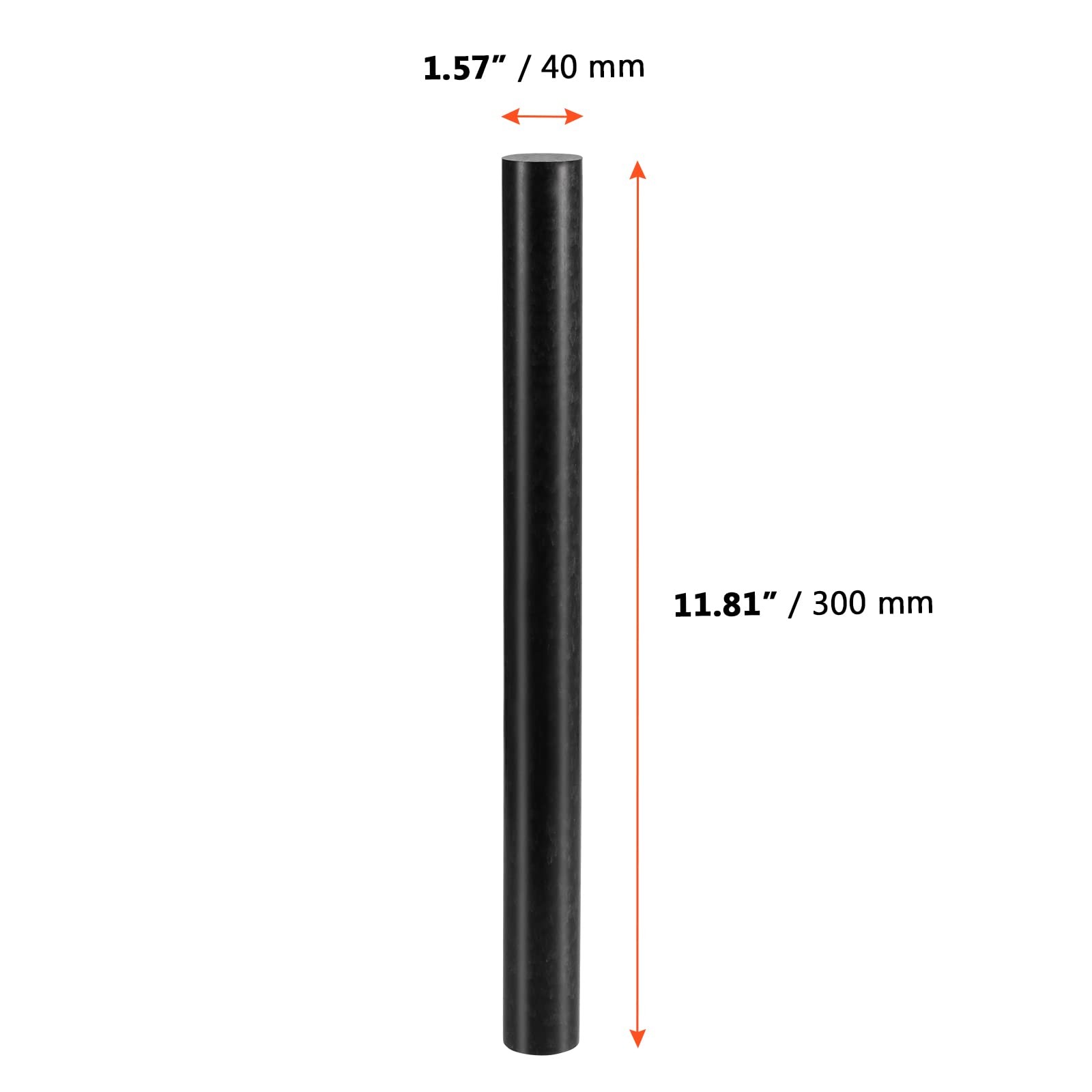 Acetal Copolymer Round Rods 12 Inch Opaque Black Solid Plastic Stick 4 PCS