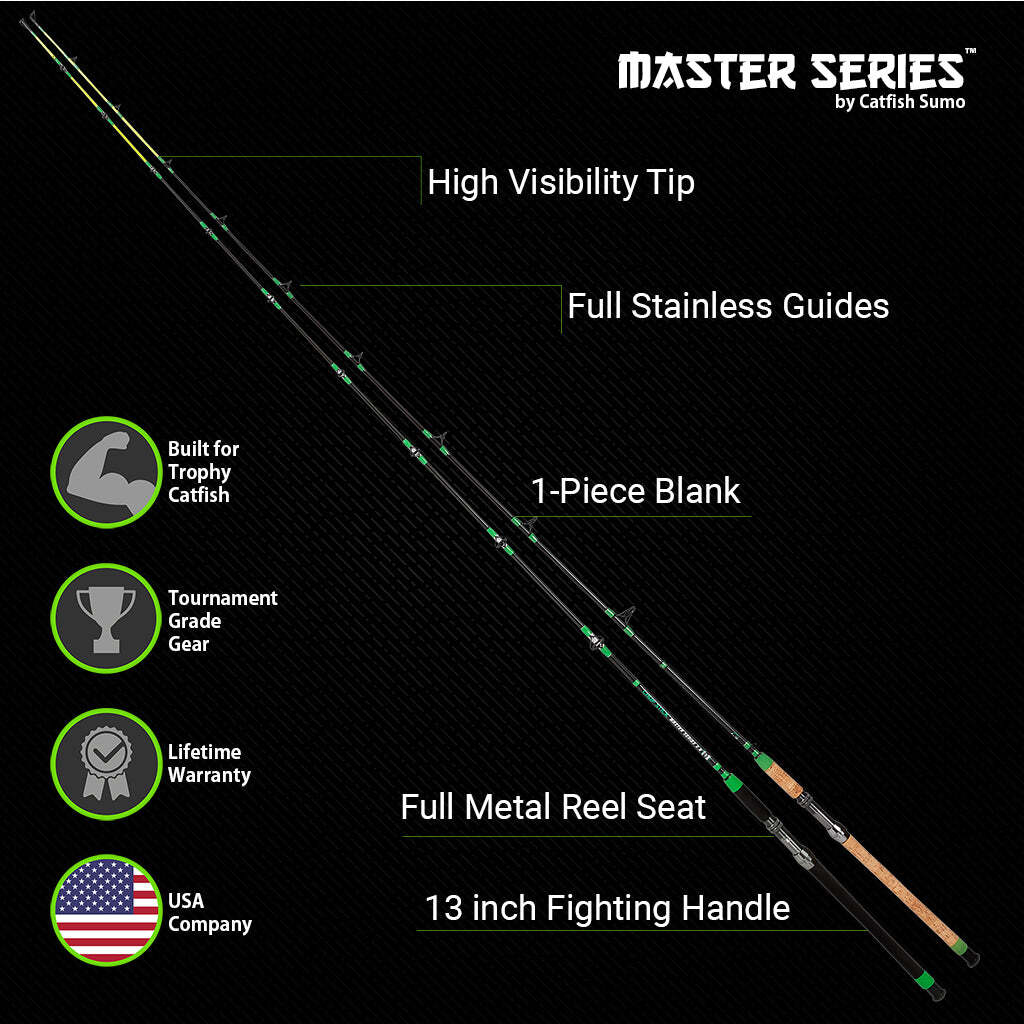 Catfishing Rod, Master Series Chop Stick, 1-Piece Casting, Medium Heavy, 7’6”