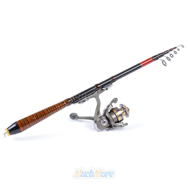 1.8-3.6m Carbon Fiber Telescopic Fishing Rod Sea Saltwater Spinning Pole & Lures