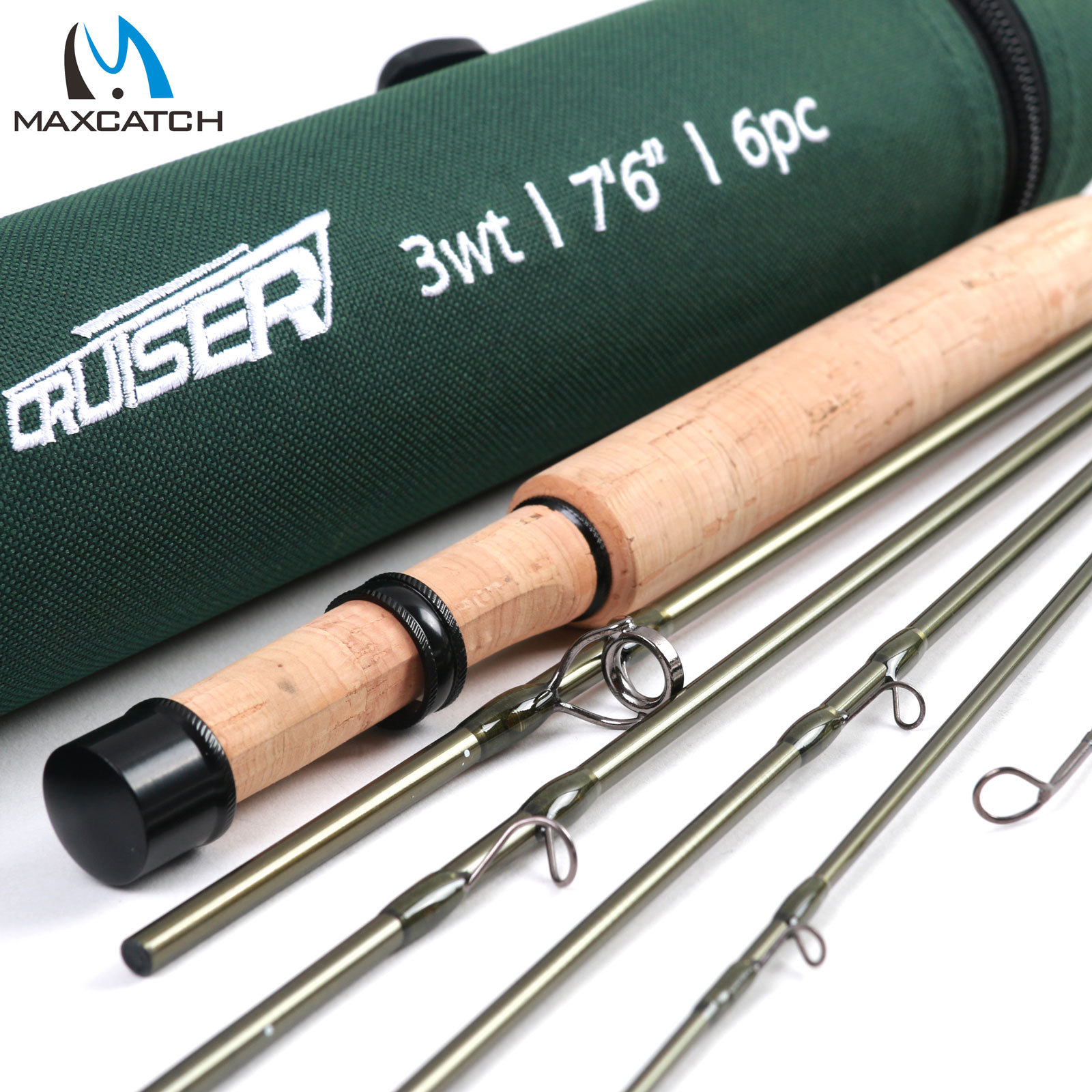 Maxcatch Travel Fly Fishing Rod 2/3/4wt 7’6” 6Pcs,IM10 Carbon Blank,Fast action