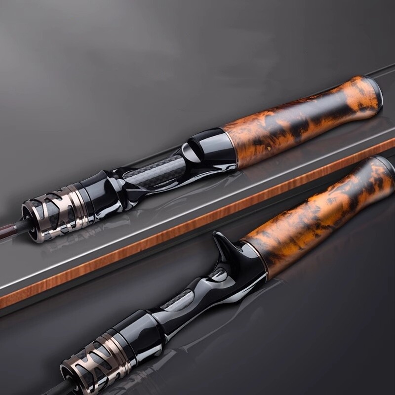 5.6ft 6ft Fishing Rod Carbon Fiber Ultra Light Rod Wood Handle Casting/Spinning