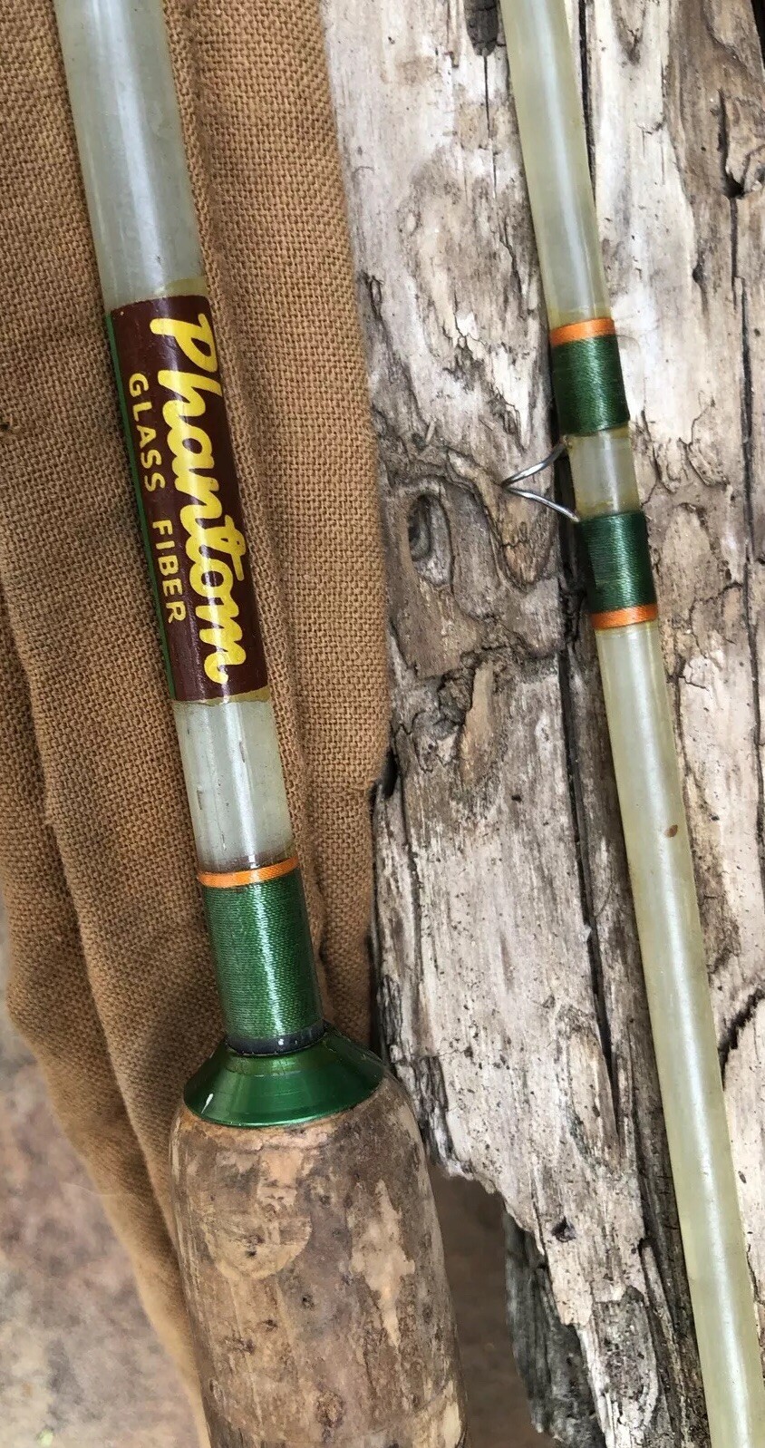 Vintage Fly Rod Phantom Glass Fiber 9’ L 2-pc Rod w/ Tube Storage Case ~~ EUC!