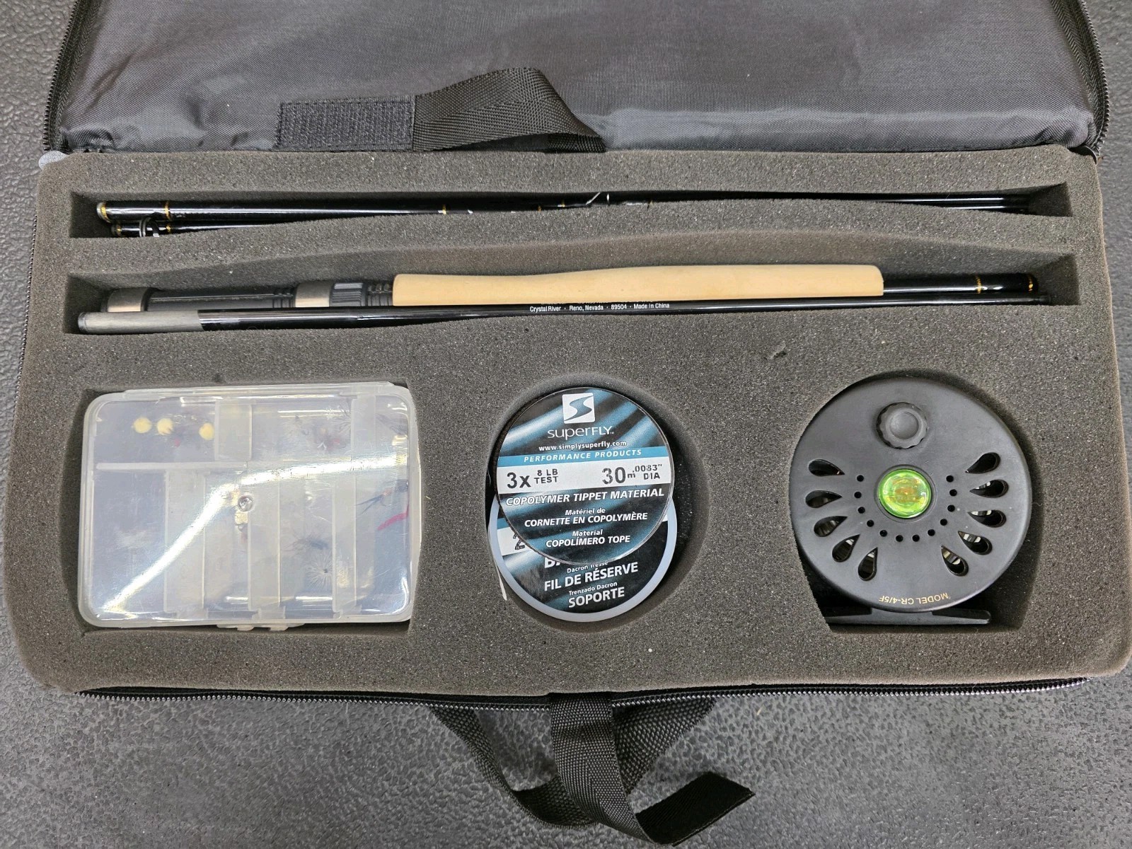 Crystal River Fly Rod Executive Series Travel Kit Set 4/5 8 Pcs Rod