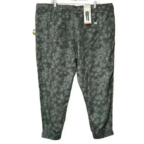 Orvis Women’s Jogger Pants 2XL Green Camo Lyocell Tapered High Rise NWT Pockets