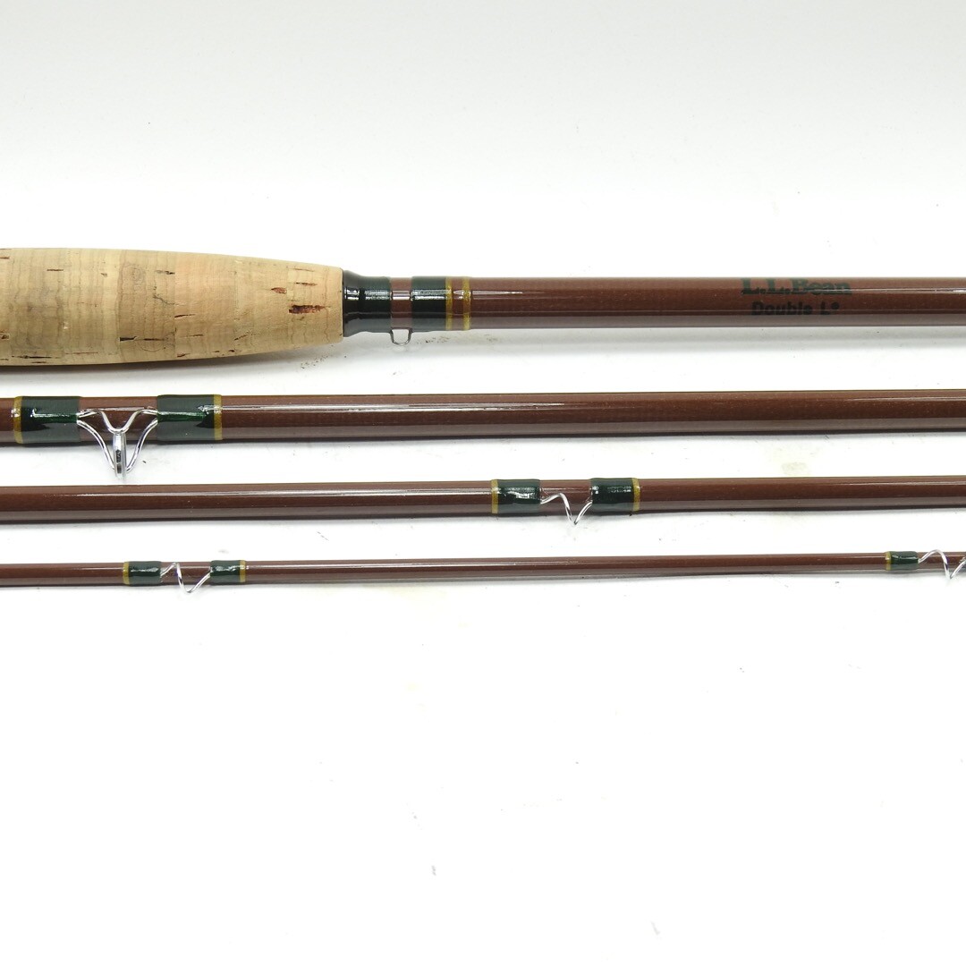 L.L. Bean “Double L” Fiberglass Fly Rod. 8′ 6″ 7wt. W/ Tube and Sock.