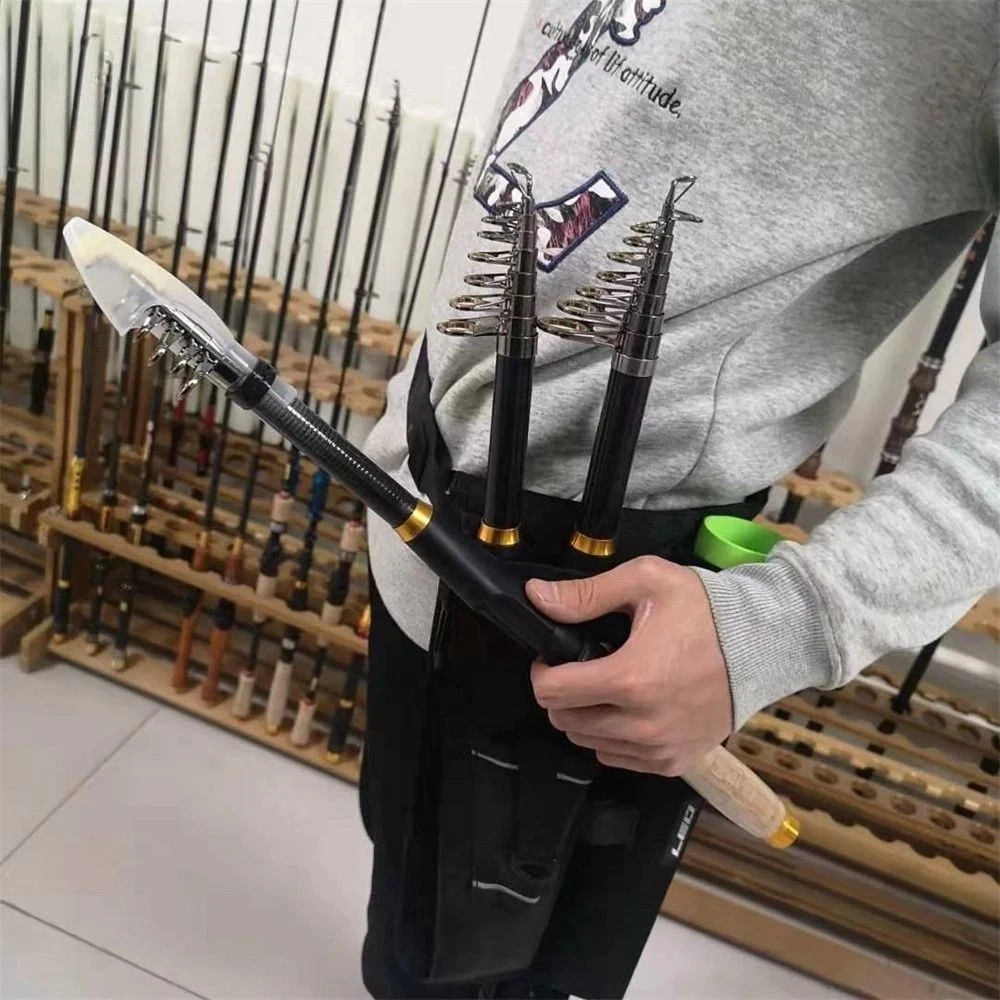 New Carbon Fiber Fishing Rod Short Pocket Spinning Pole Telescopic Fishing Rod`