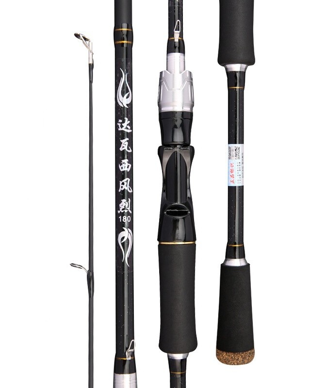 1.65M/1.8M Carbon Fiber Fishing Rod Spinning Casting Fishing Rod Pole 2 Sections